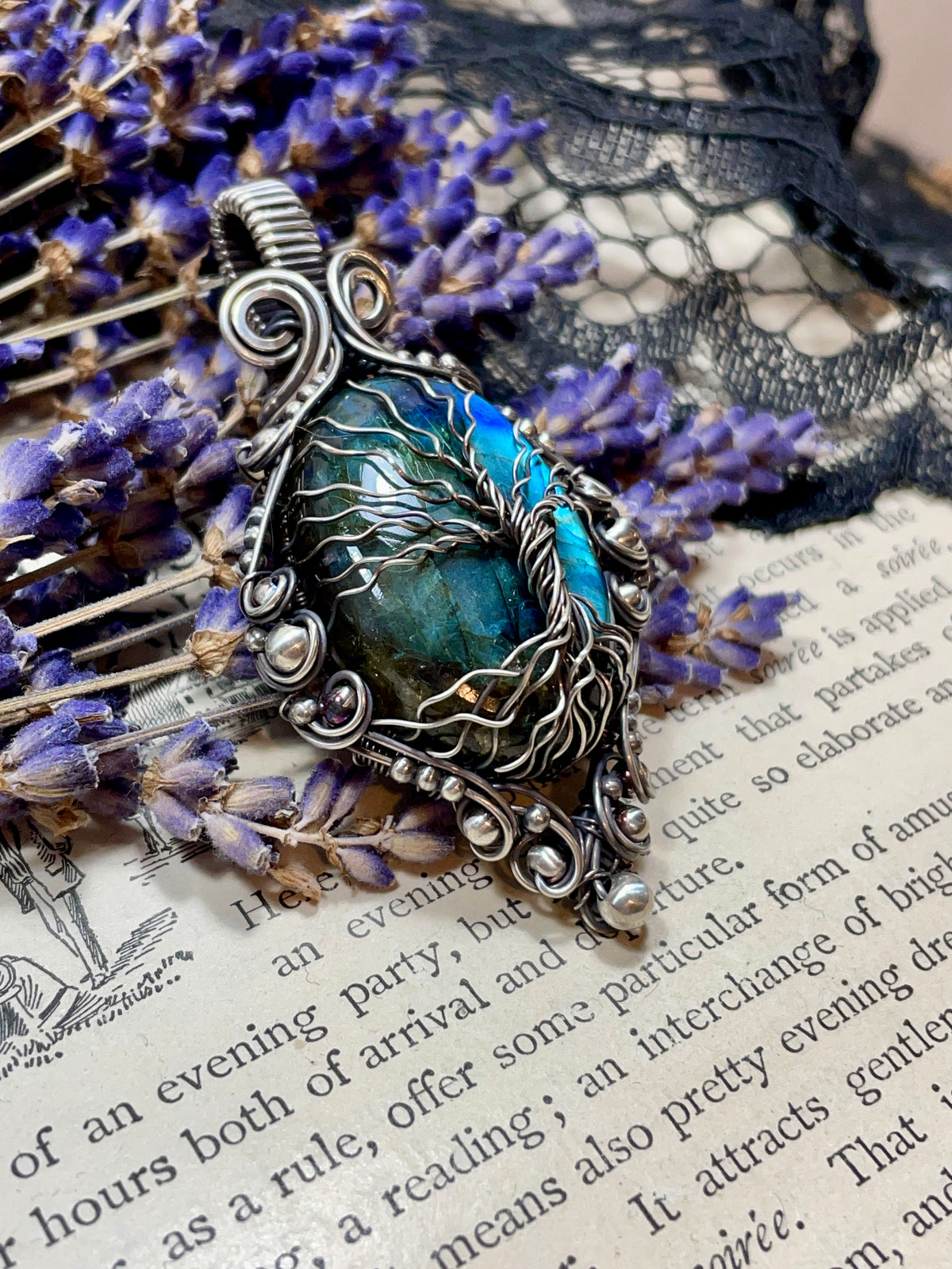 Labradorite Tree of Life Pendant in Sterling Silver