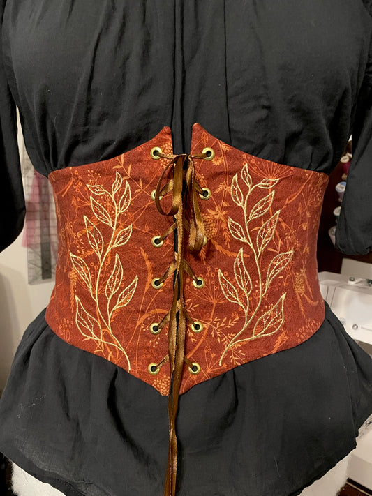 Autumnal Embrace Embroidered Waist Cinch
