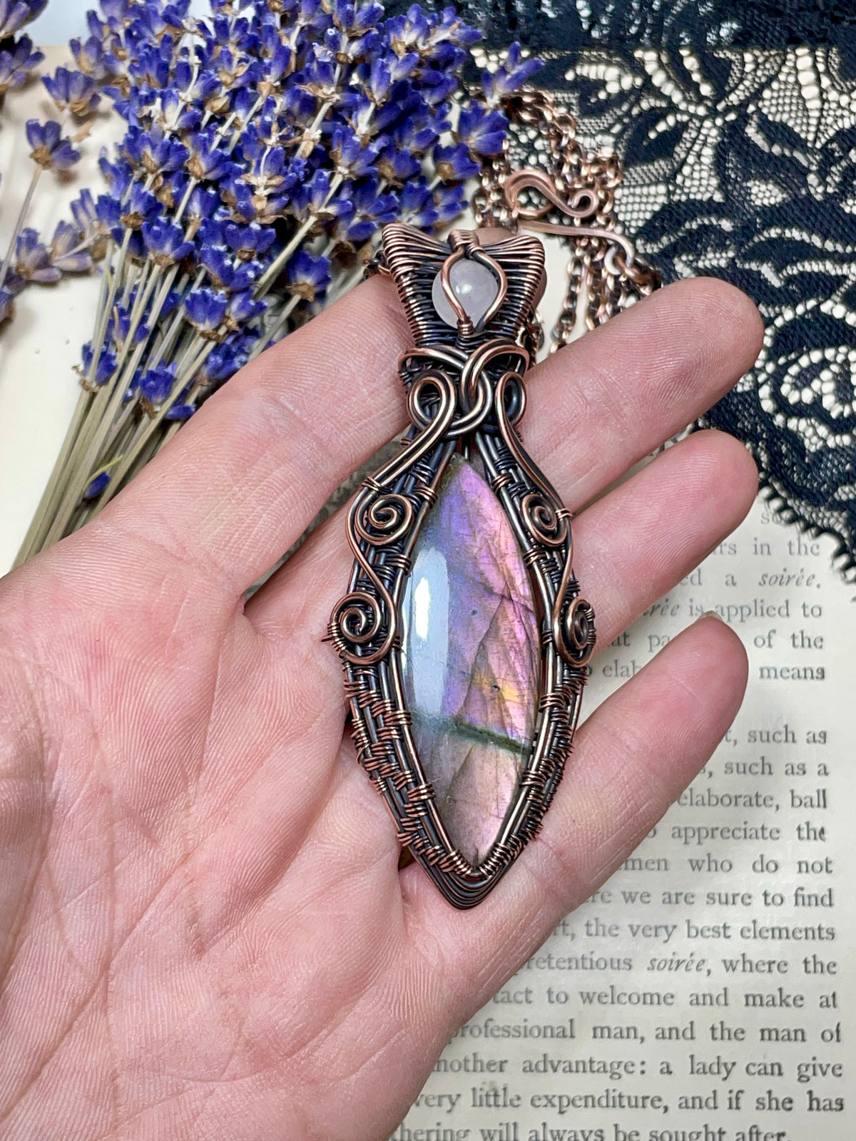 Labradorite Pendant in Copper