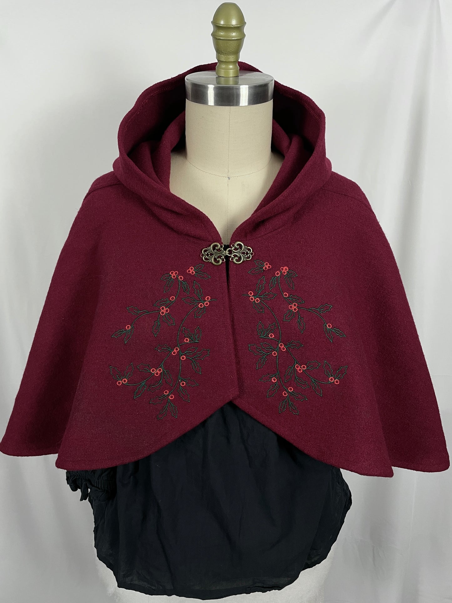 Holly King Red Wool Capelet