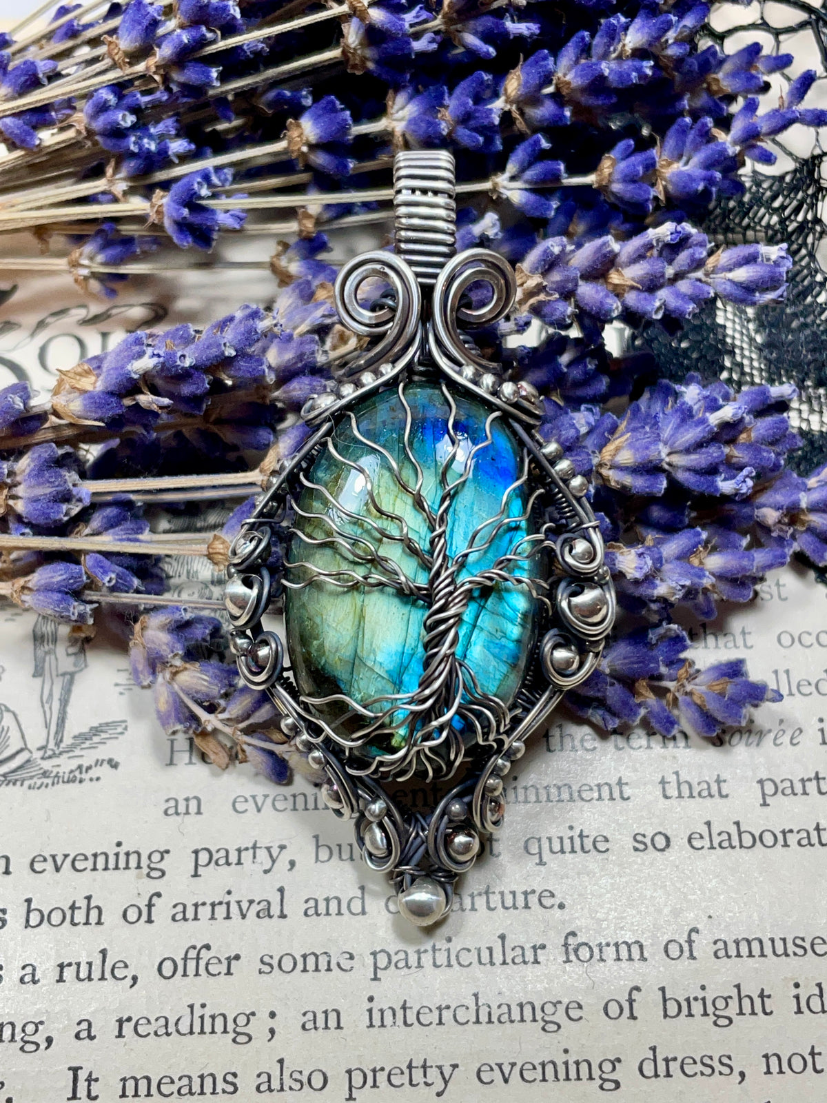 Labradorite Tree of Life Pendant in Sterling Silver
