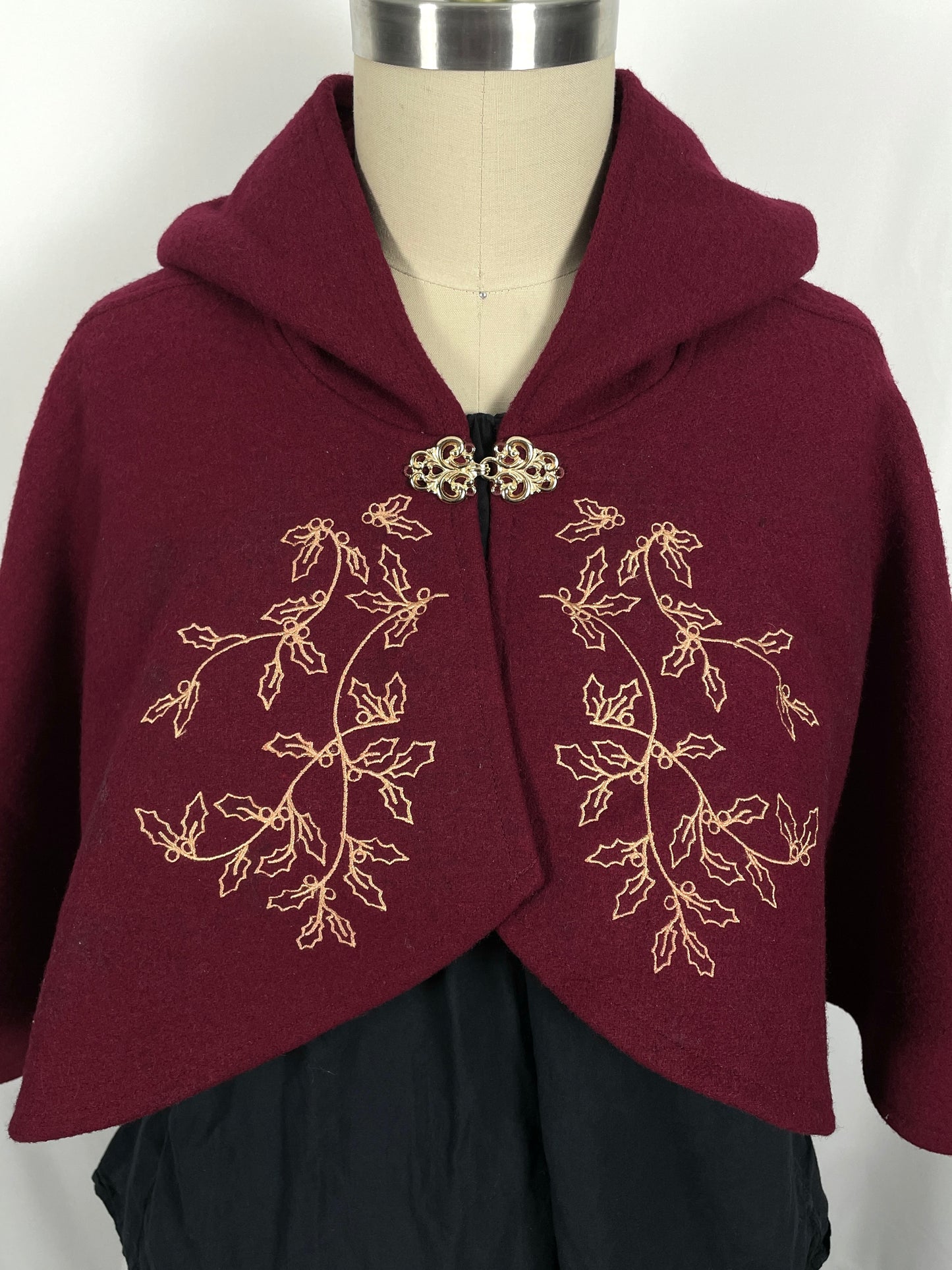 Holly King Red Wool Capelet