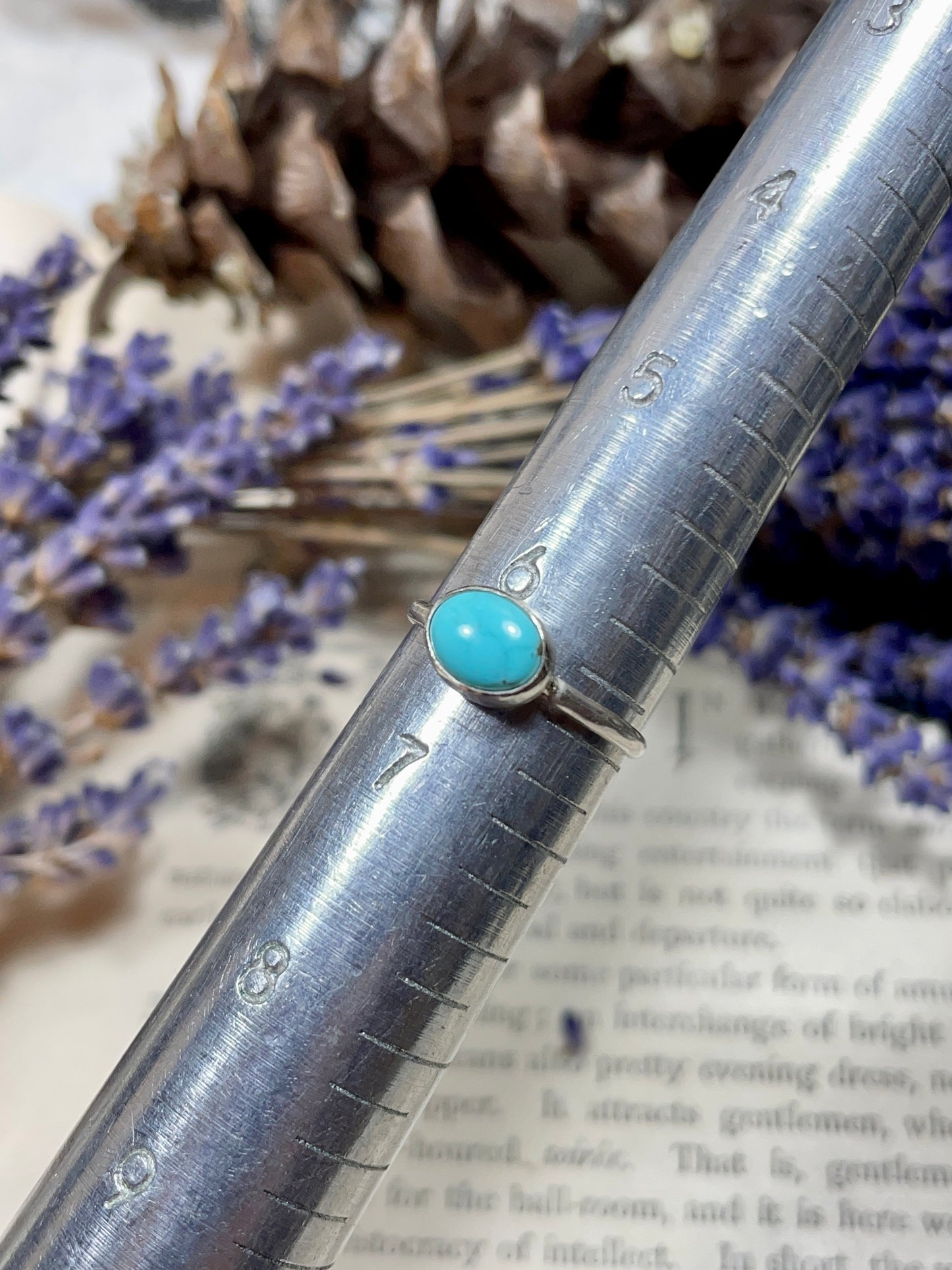 Turquoise Sterling Silver Ring Size 6.5