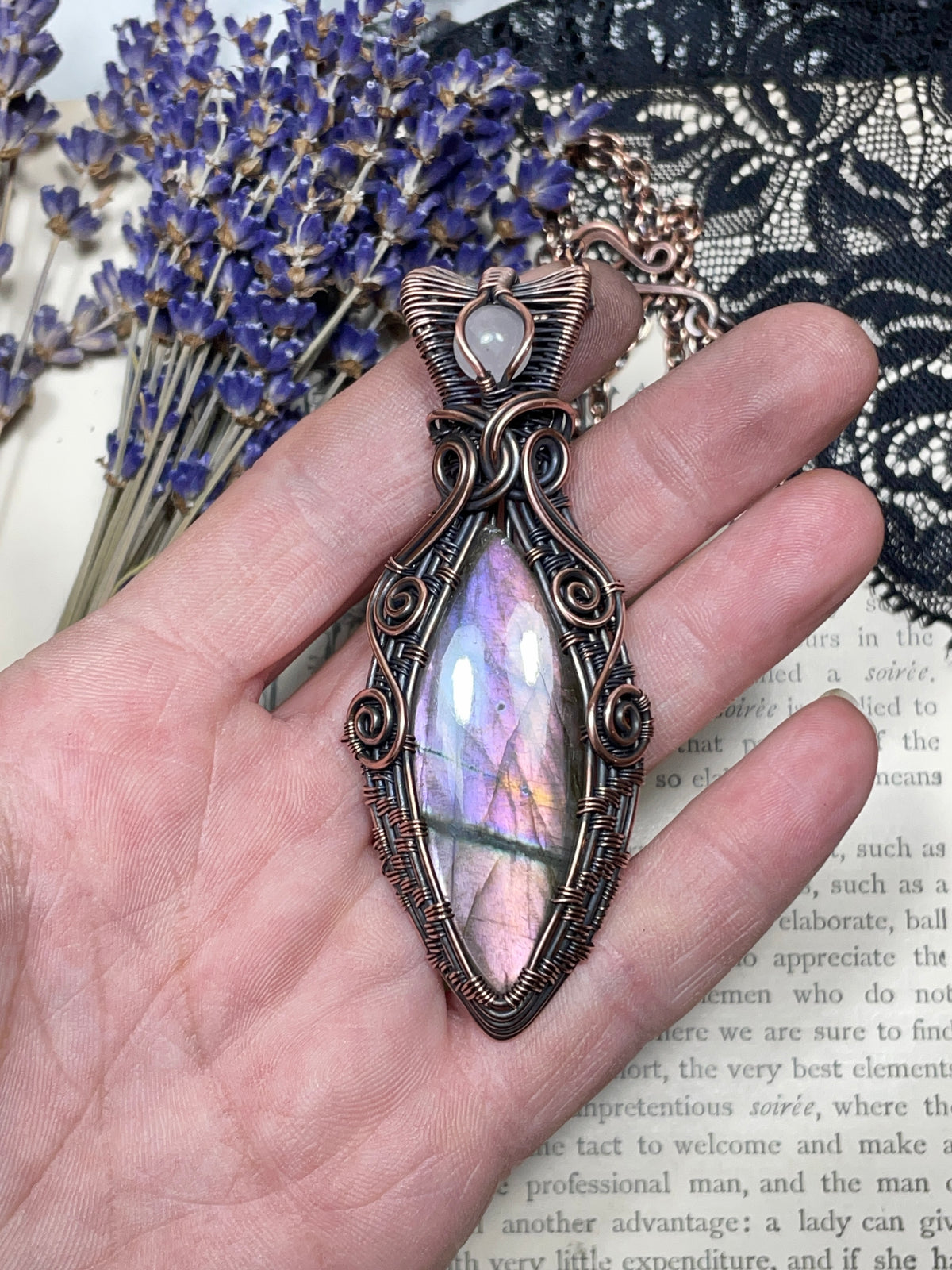 Labradorite Pendant in Copper