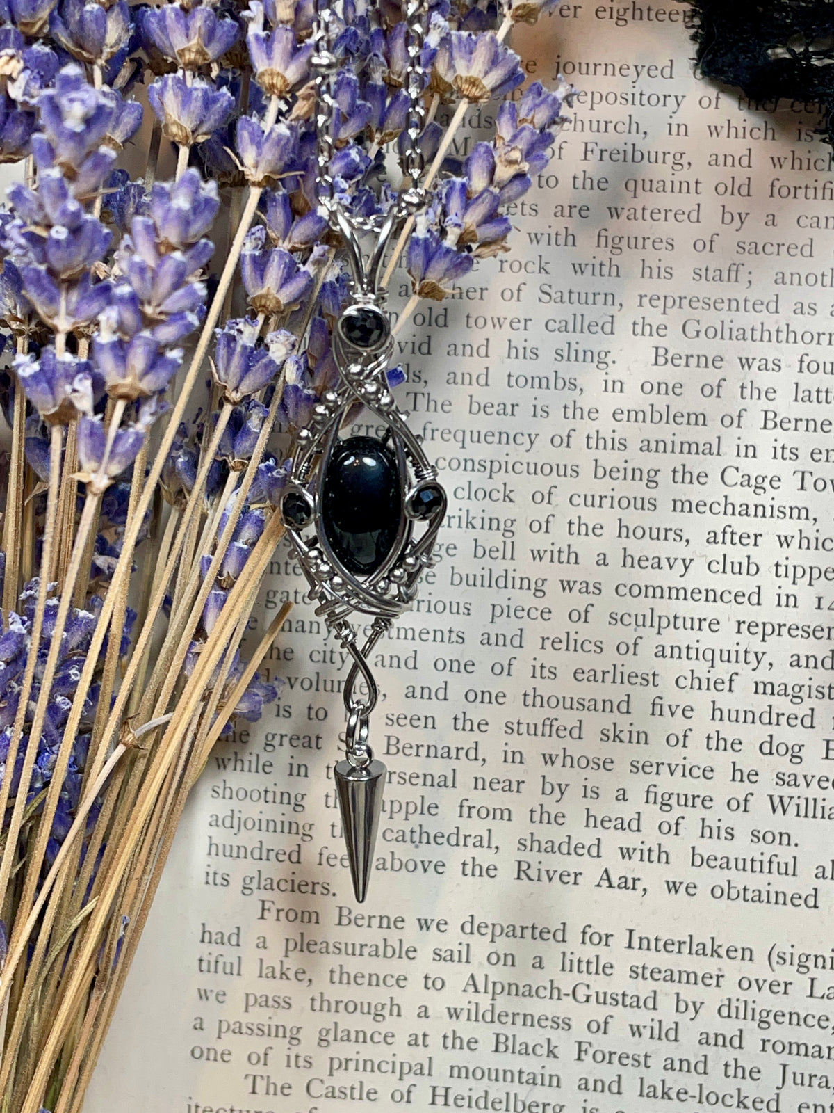 Onyx Pendant in Stainless Steel