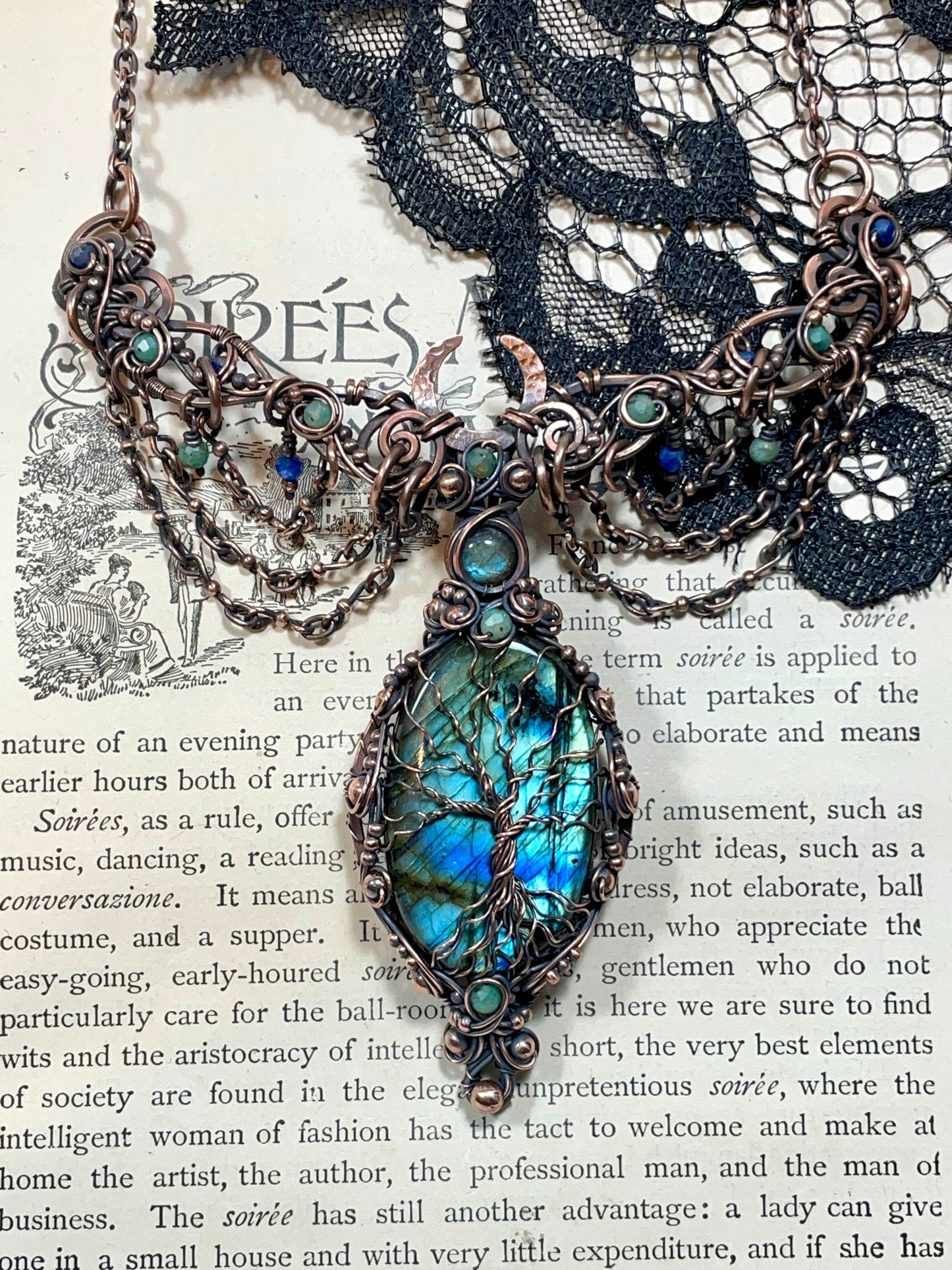 Labradorite Tree of Life Collar in Copper