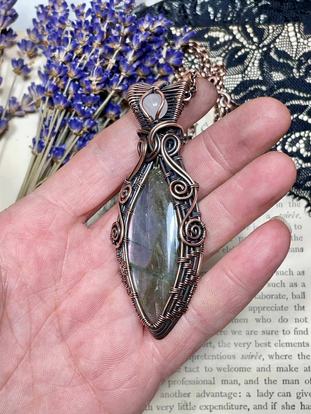 Labradorite Pendant in Copper