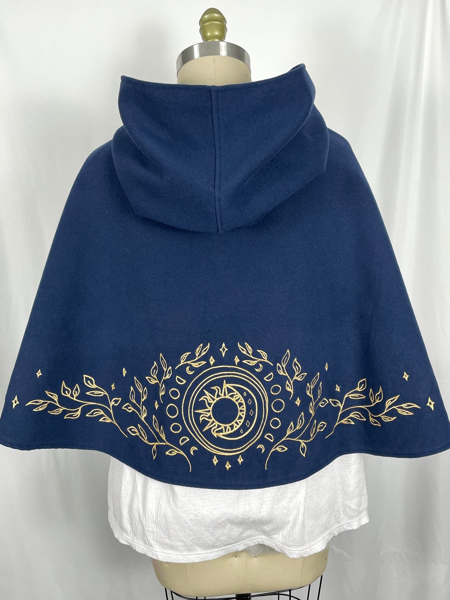 Celestial Blue Felted Capelet in Gold