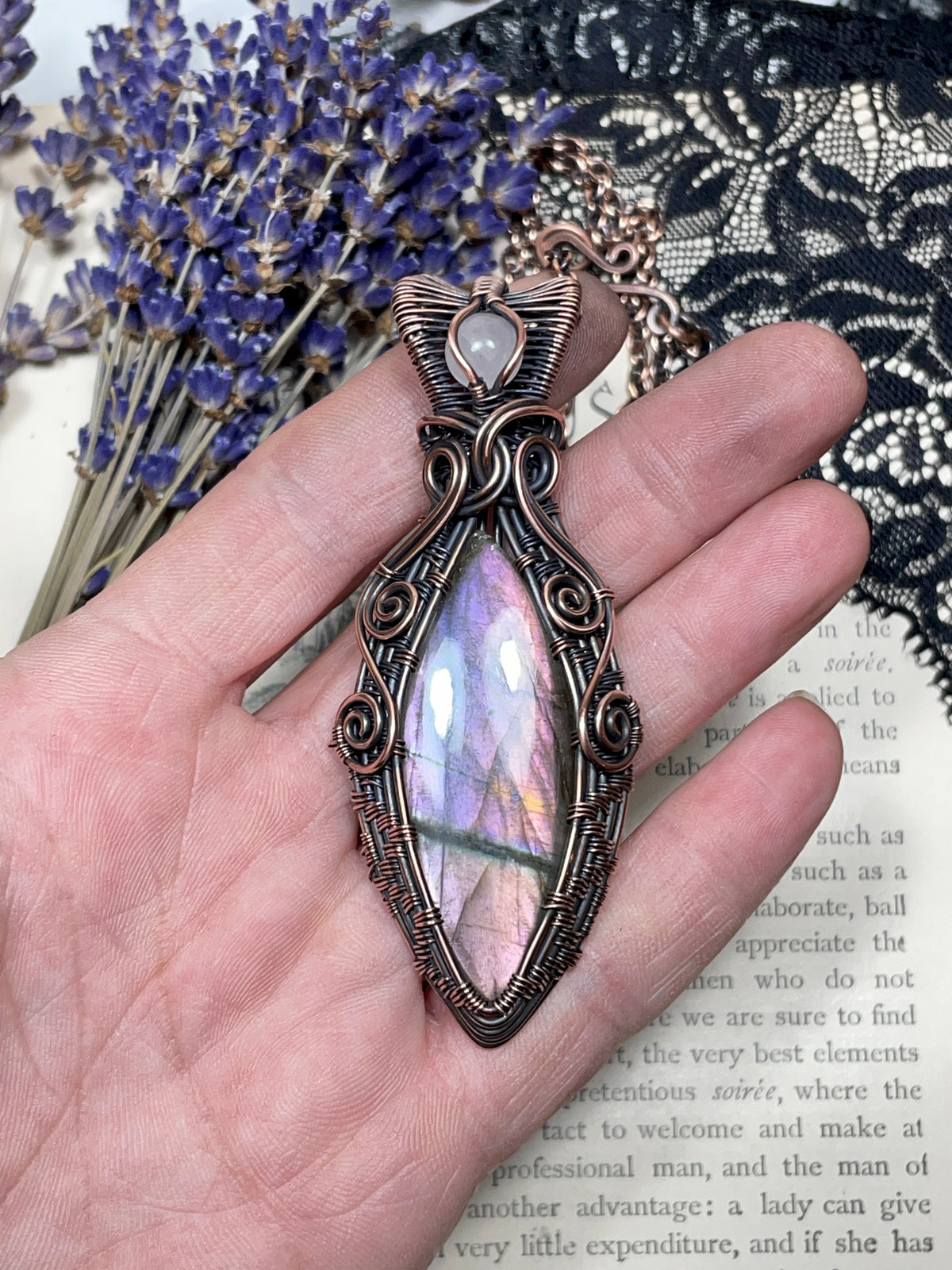 Labradorite Pendant in Copper
