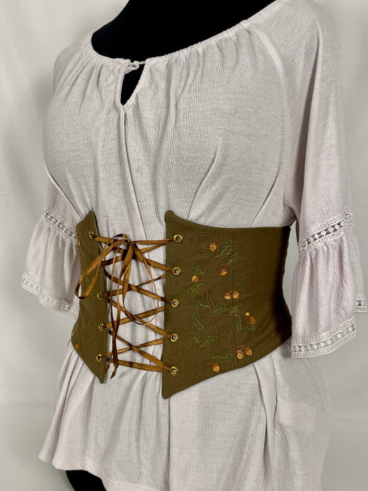 Oak Vine Embroidered Waist Cinch