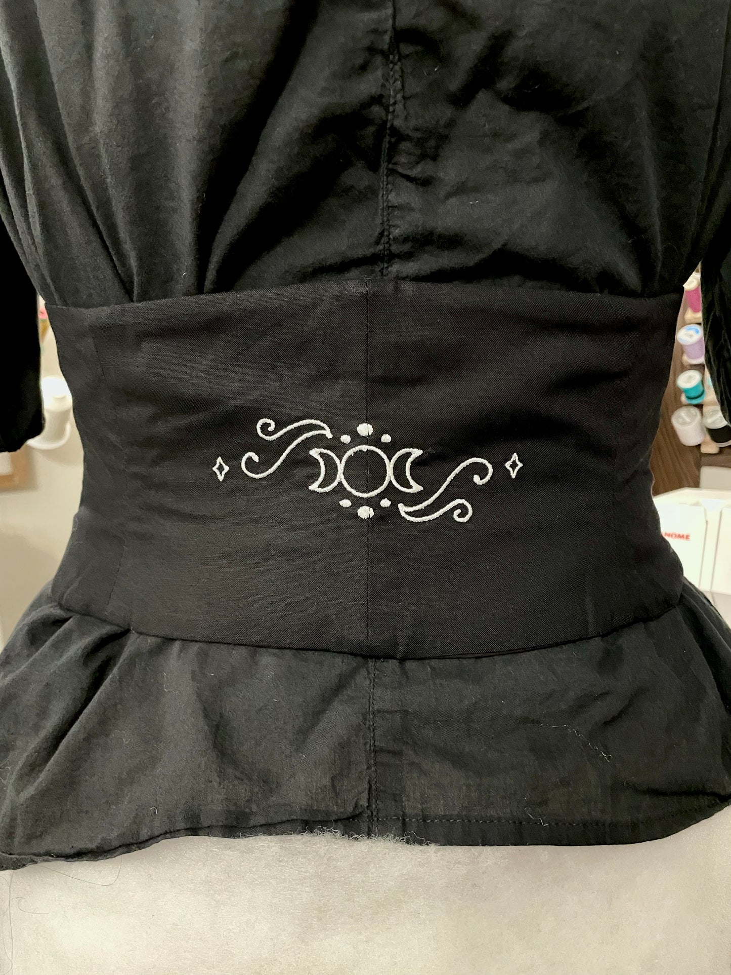 Silver Lunar Embroidered Waist Cinch
