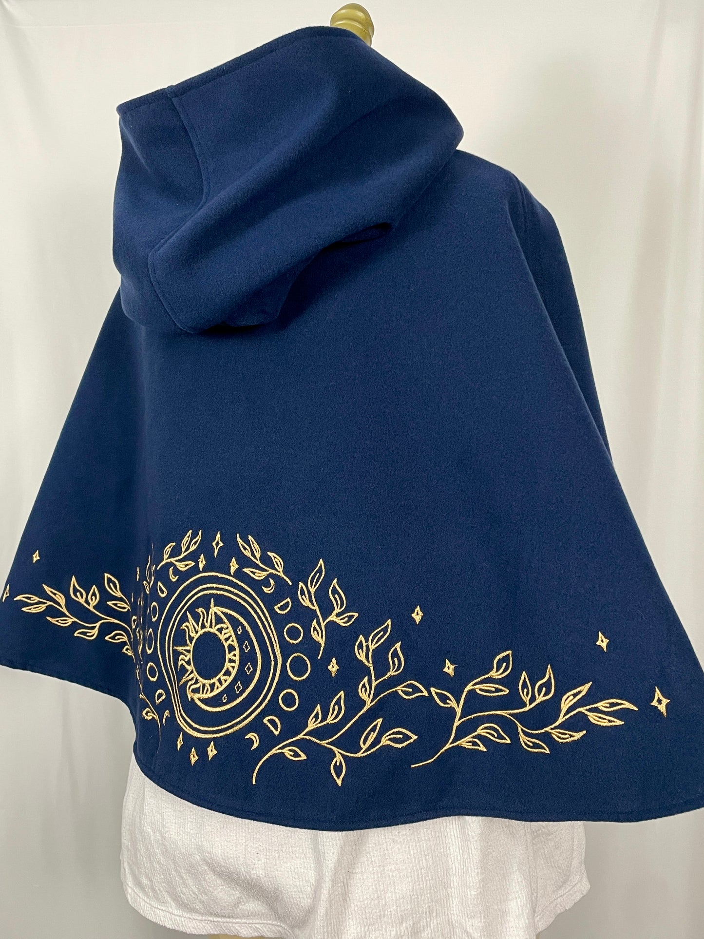 Celestial Blue Felted Capelet in Gold