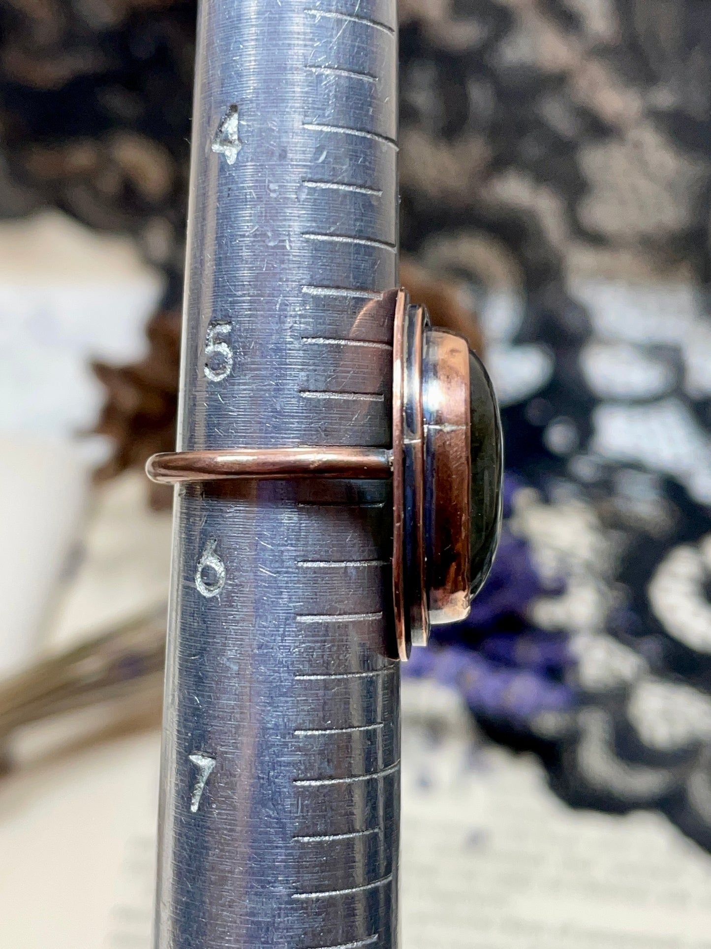 Labradorite Copper Ring Size 5.5