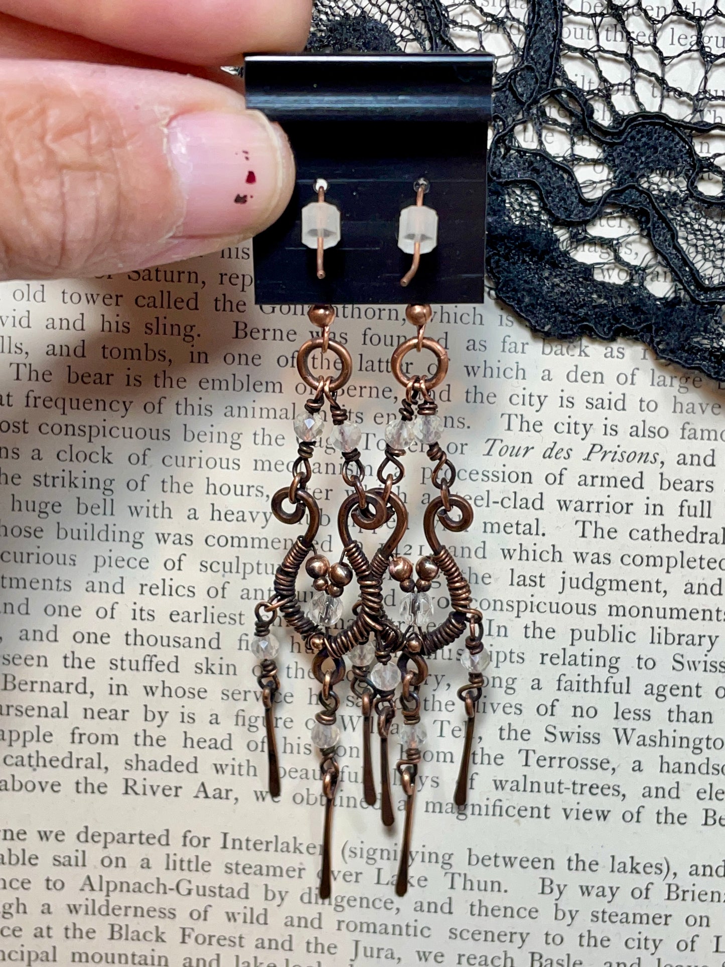 Quartz Earrings in Copper (Copy)