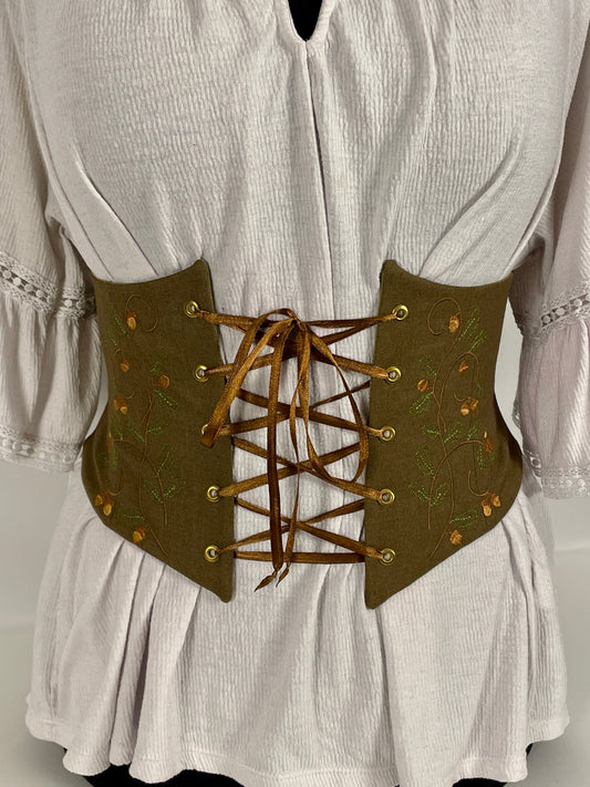 Oak Vine Embroidered Waist Cinch