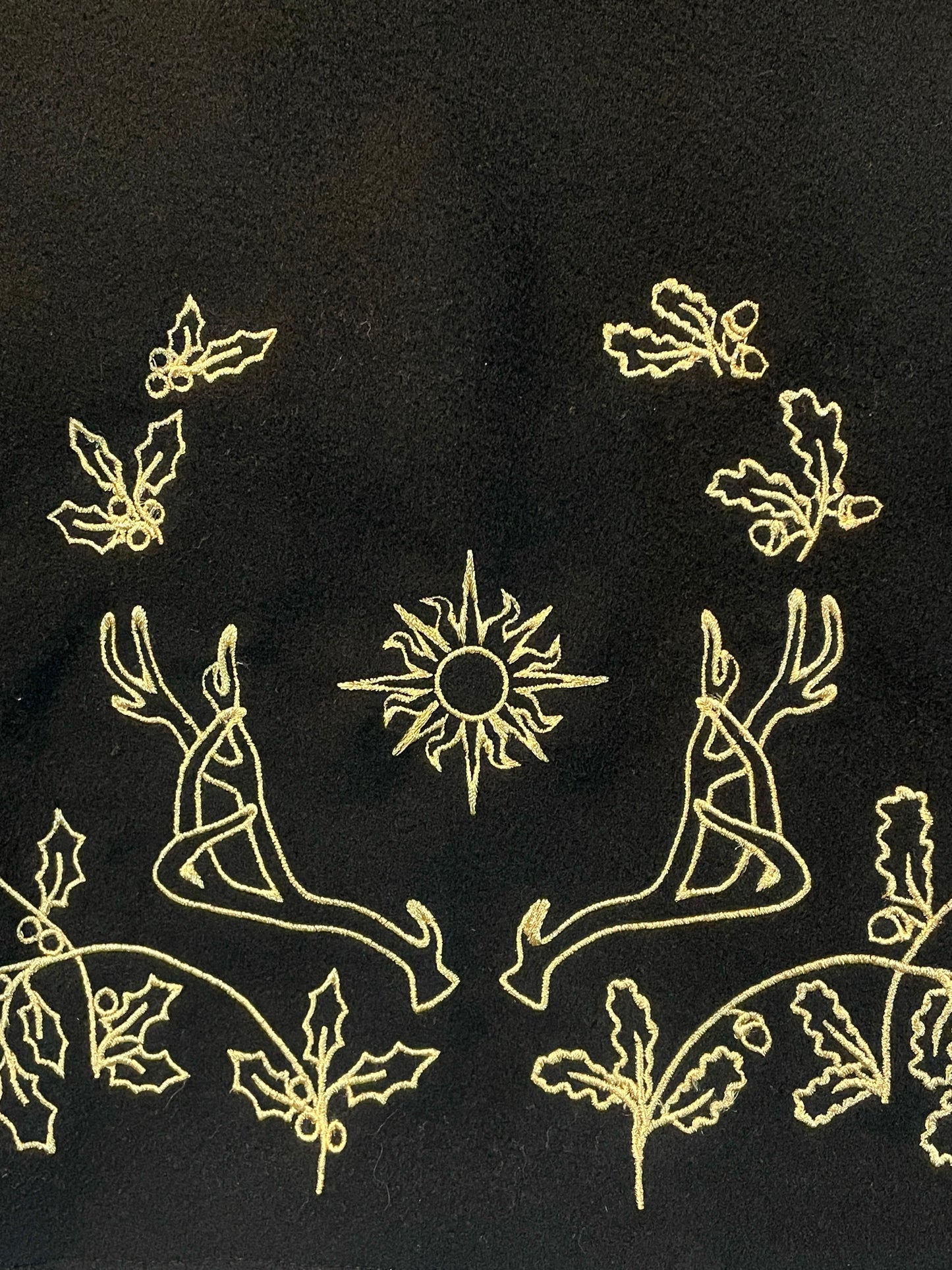 Holly and Oak Black Felted Capelet in Gold