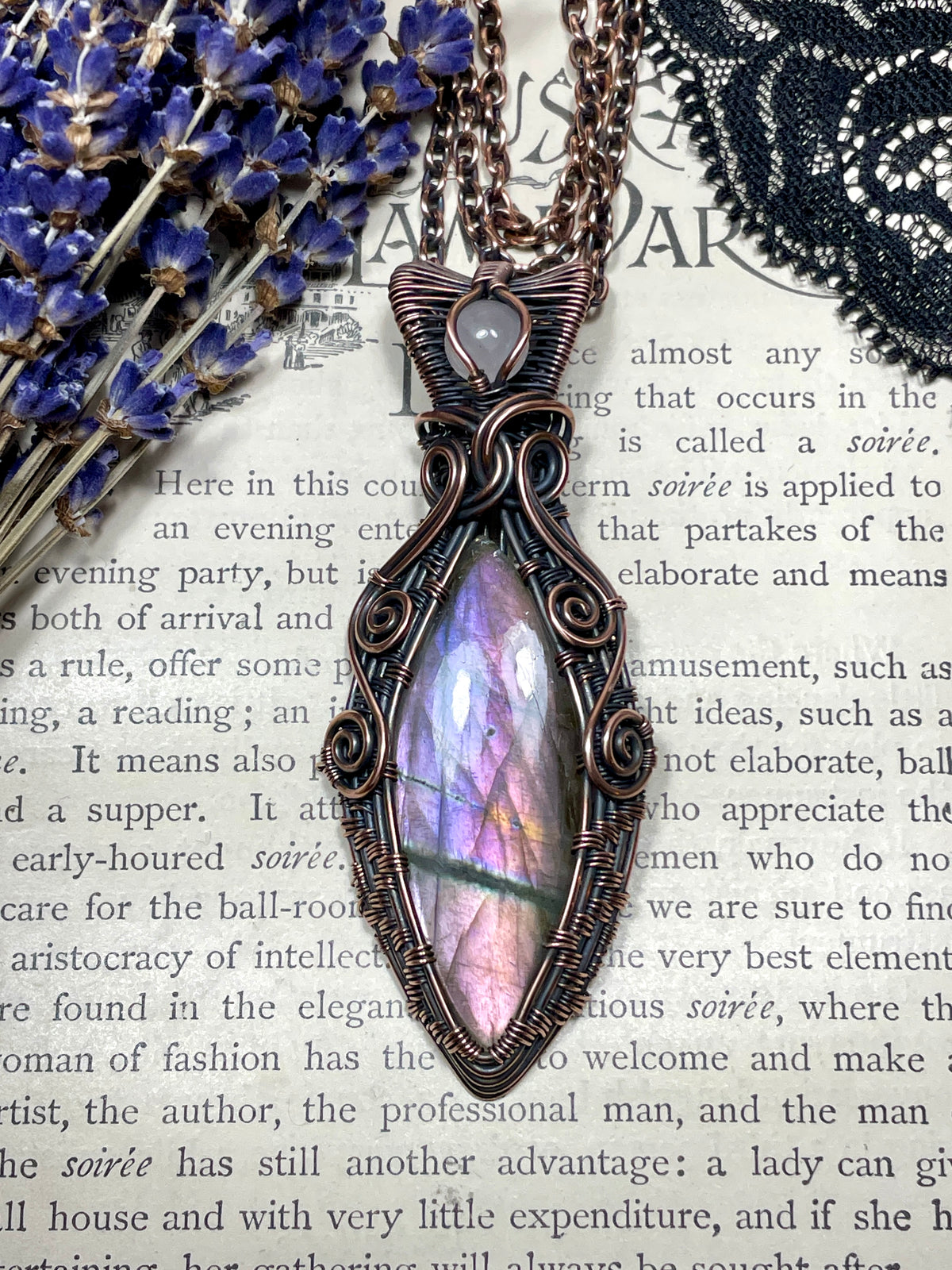 Labradorite Pendant in Copper
