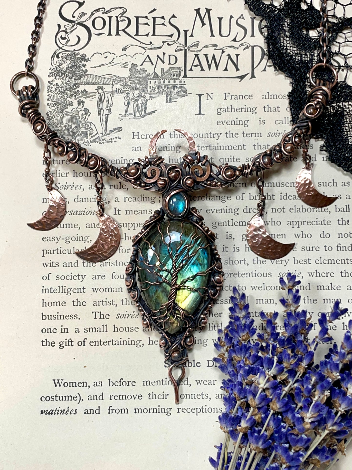 Labradorite Tree of Life Collar in Copper