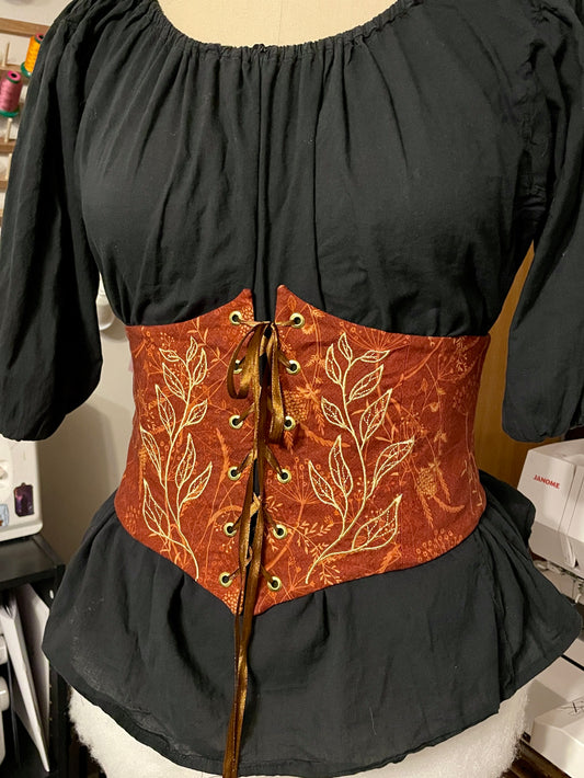 Autumnal Embrace Embroidered Waist Cinch