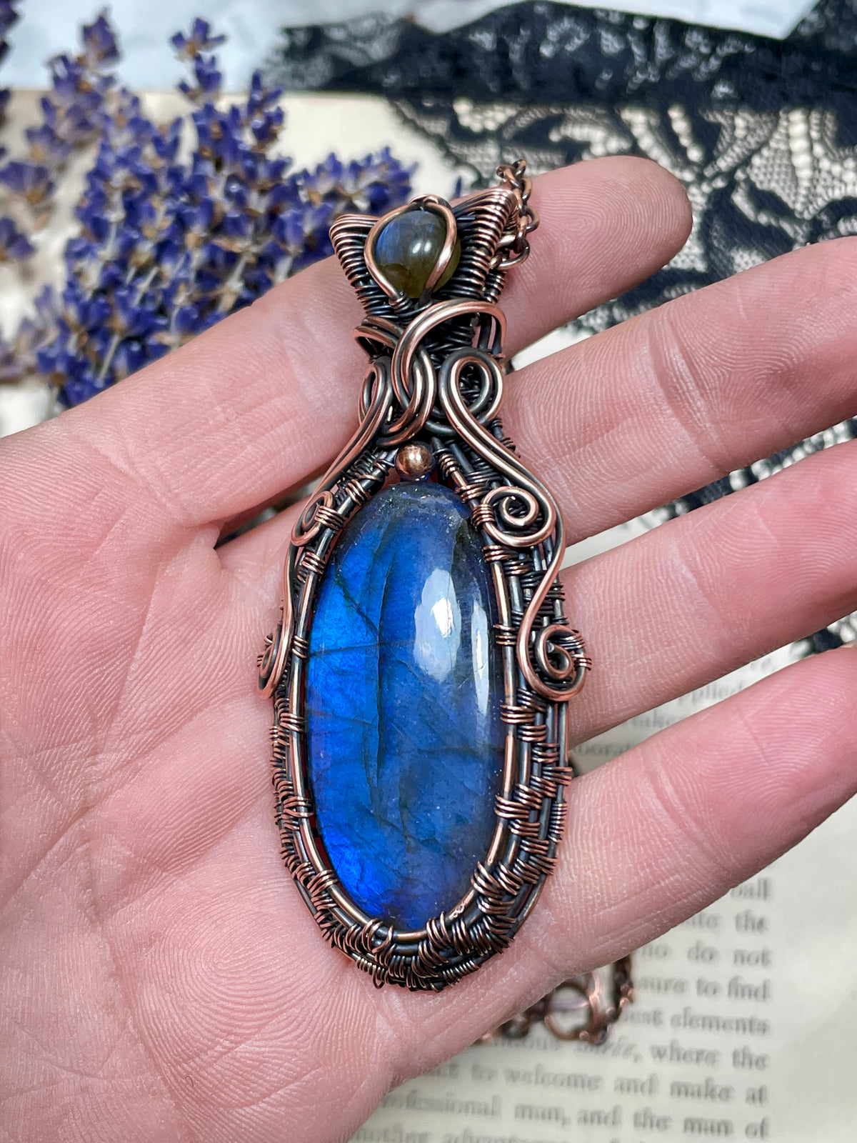 Labradorite Pendant in Copper
