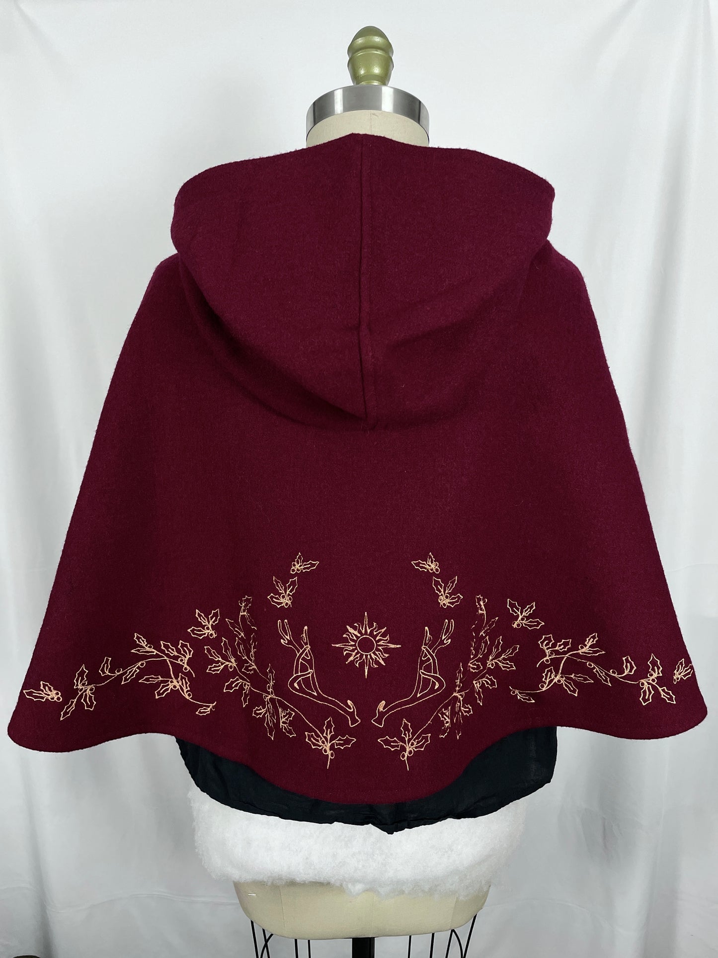 Holly King Red Wool Capelet