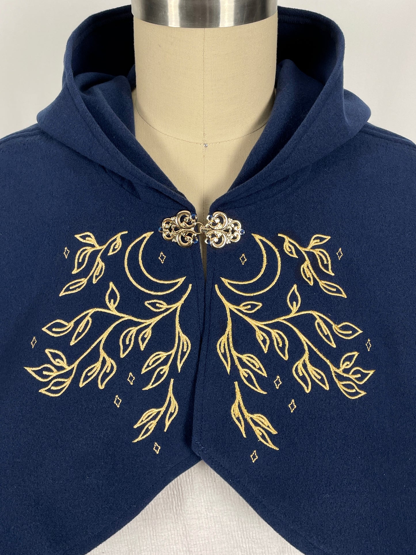 Celestial Blue Felted Capelet in Gold