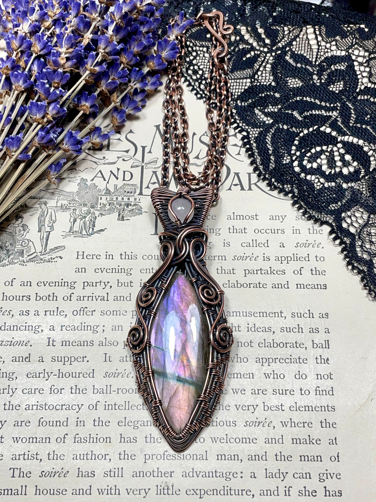 Labradorite Pendant in Copper