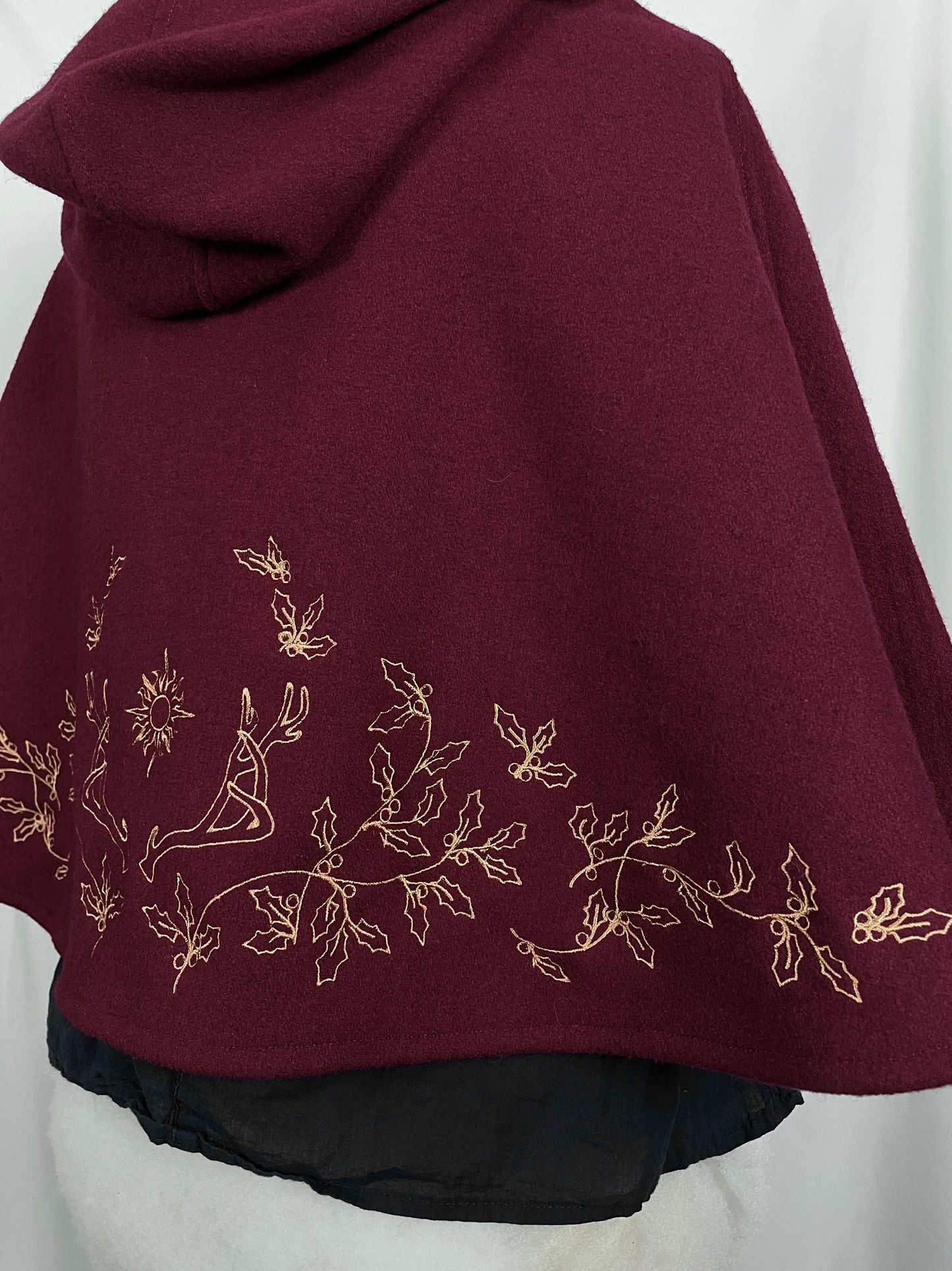 Holly King Red Wool Capelet