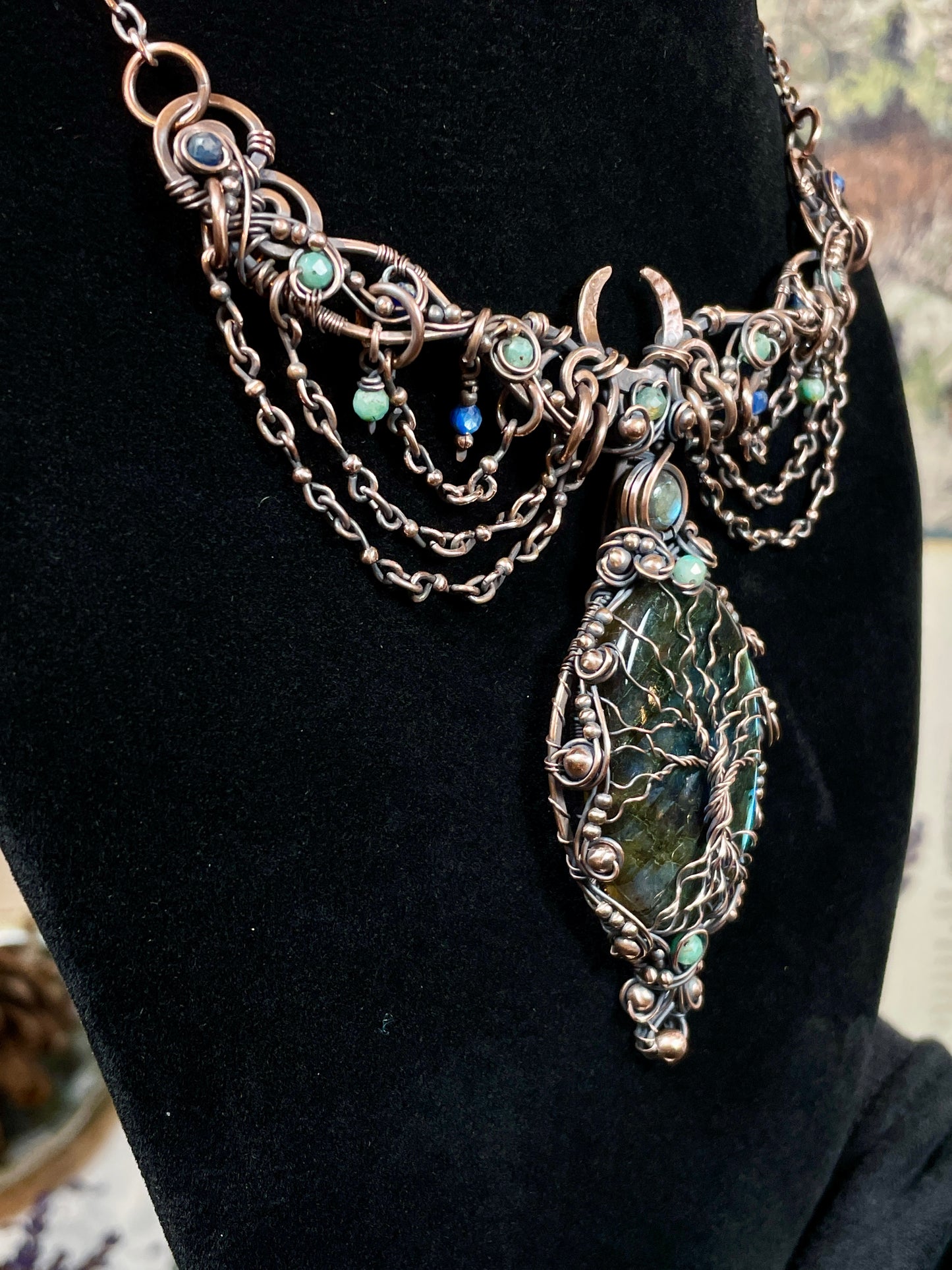 Labradorite Tree of Life Collar in Copper
