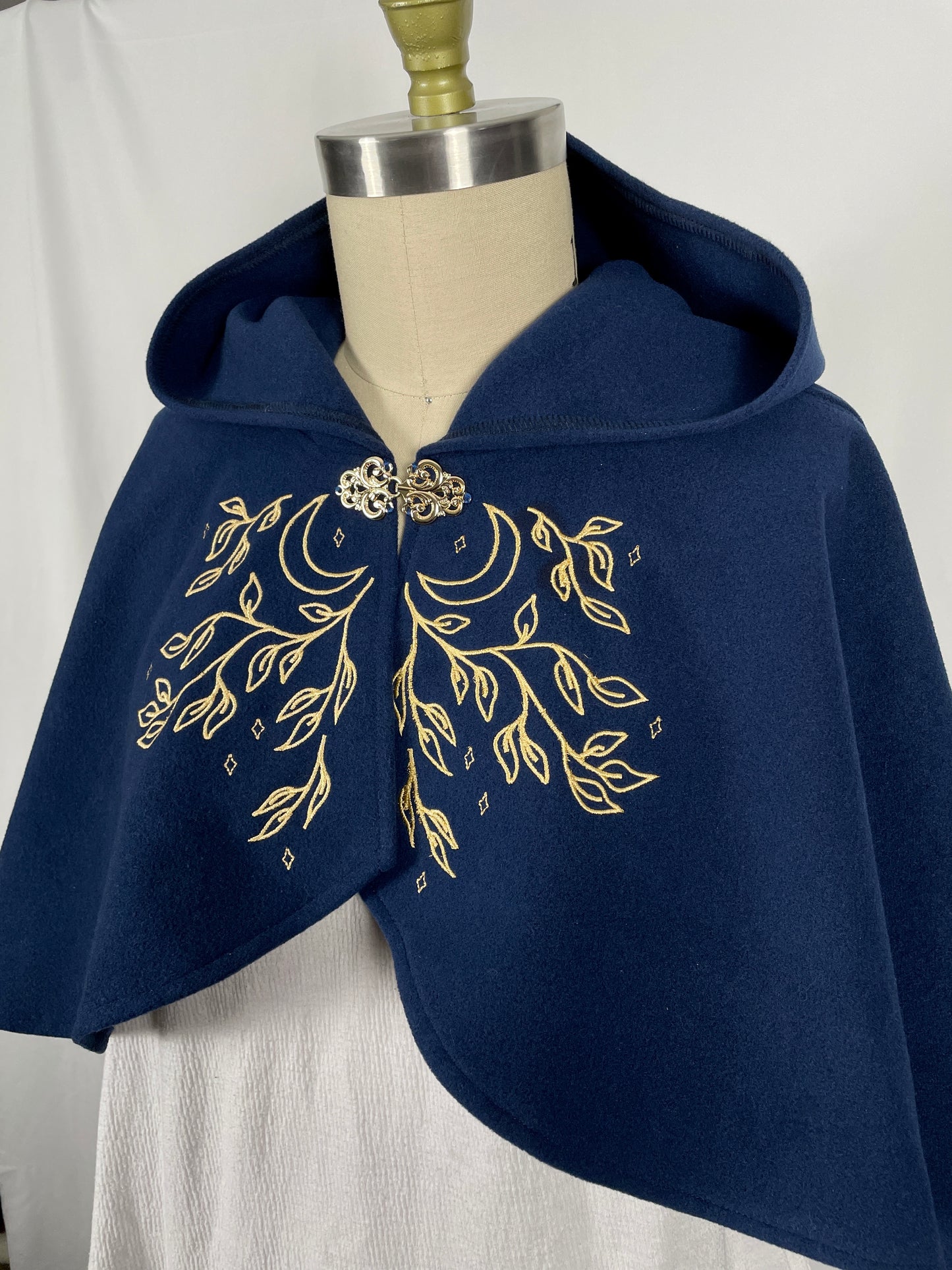 Celestial Blue Felted Capelet in Gold
