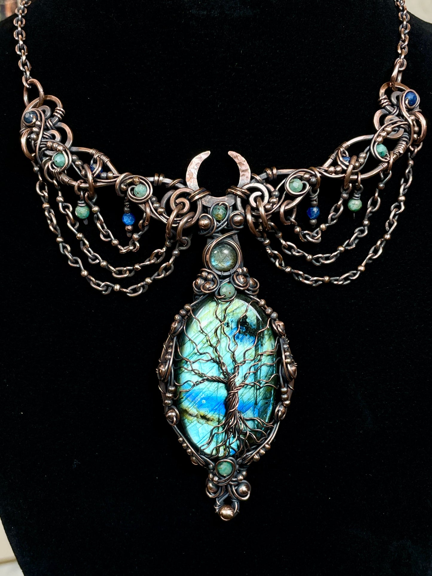 Labradorite Tree of Life Collar in Copper