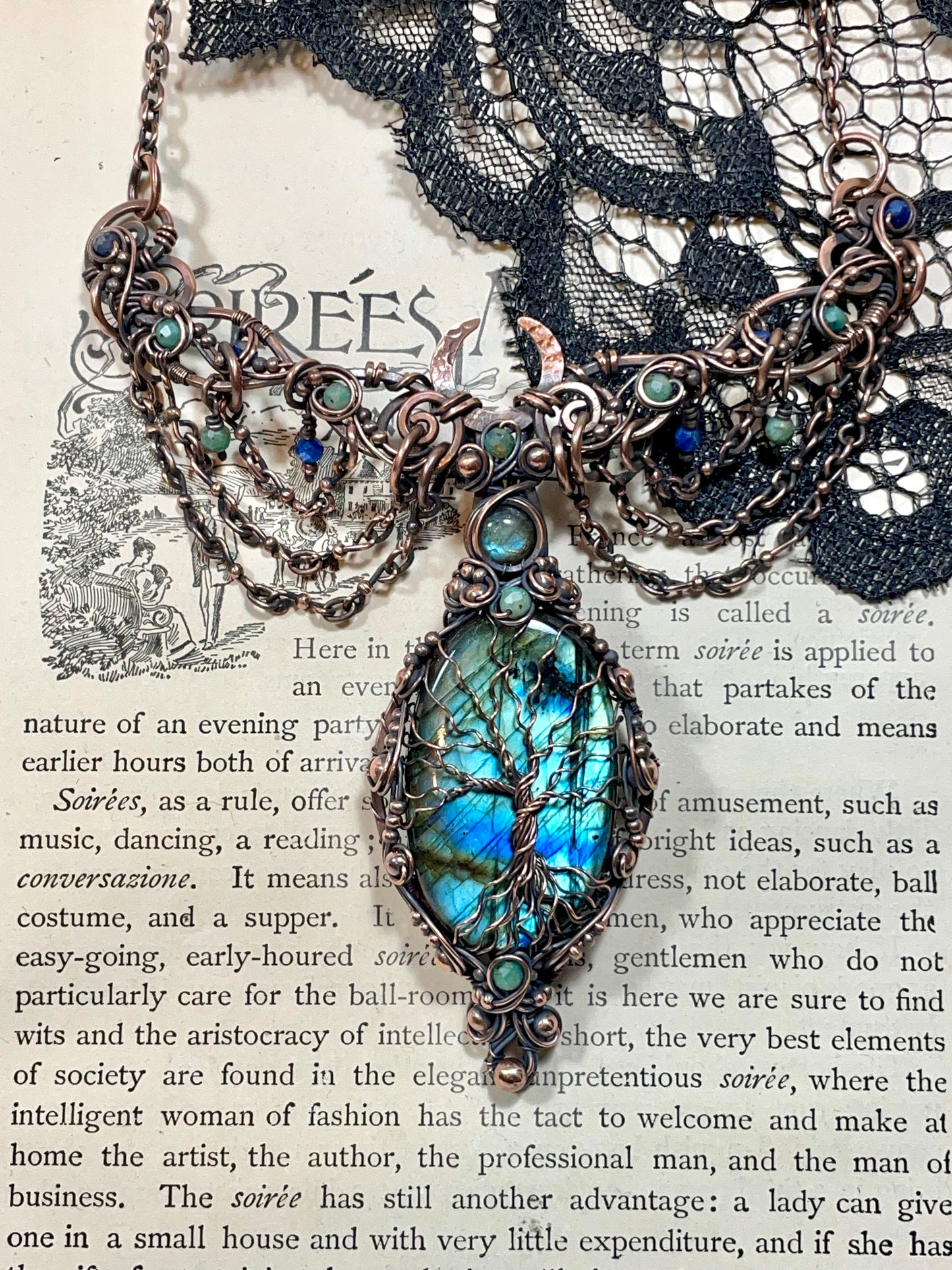 Labradorite Tree of Life Collar in Copper
