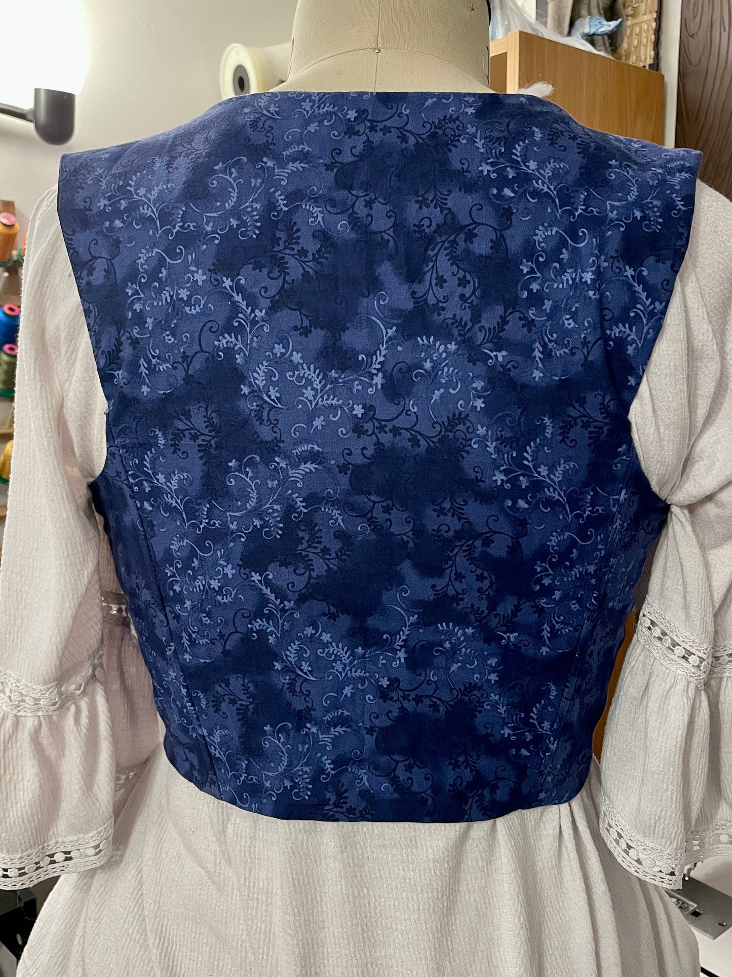 Lunar Embroidered Corset in Blue