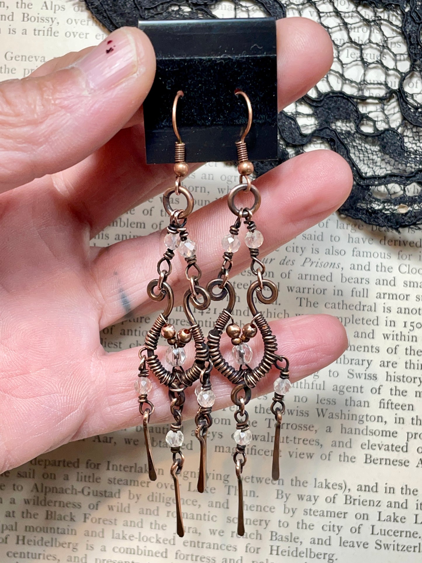 Quartz Earrings in Copper (Copy)