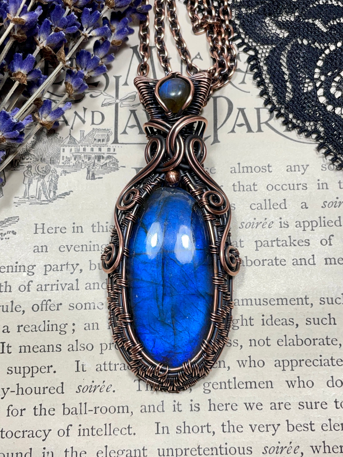 Labradorite Pendant in Copper