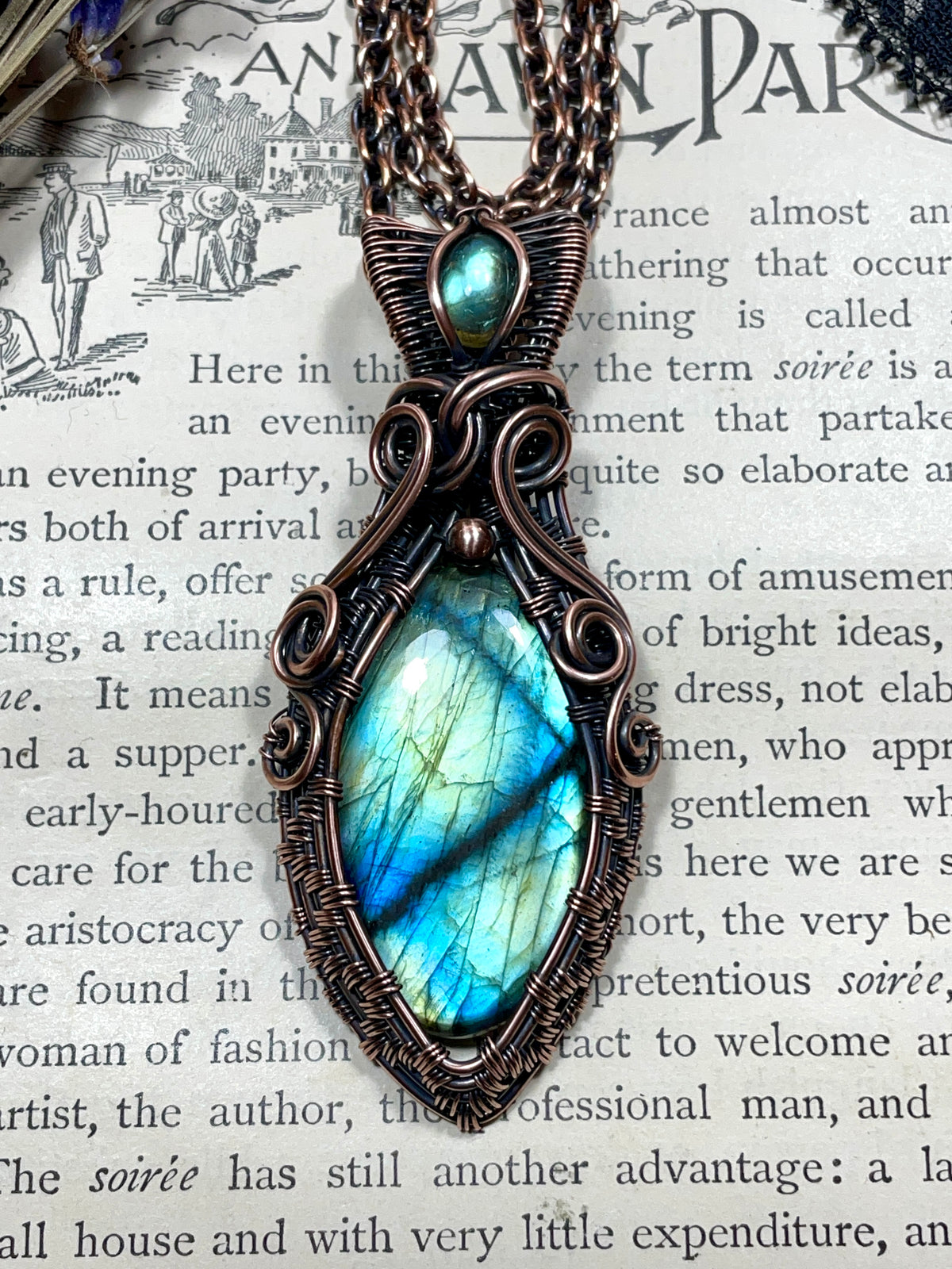Labradorite Pendant in Copper