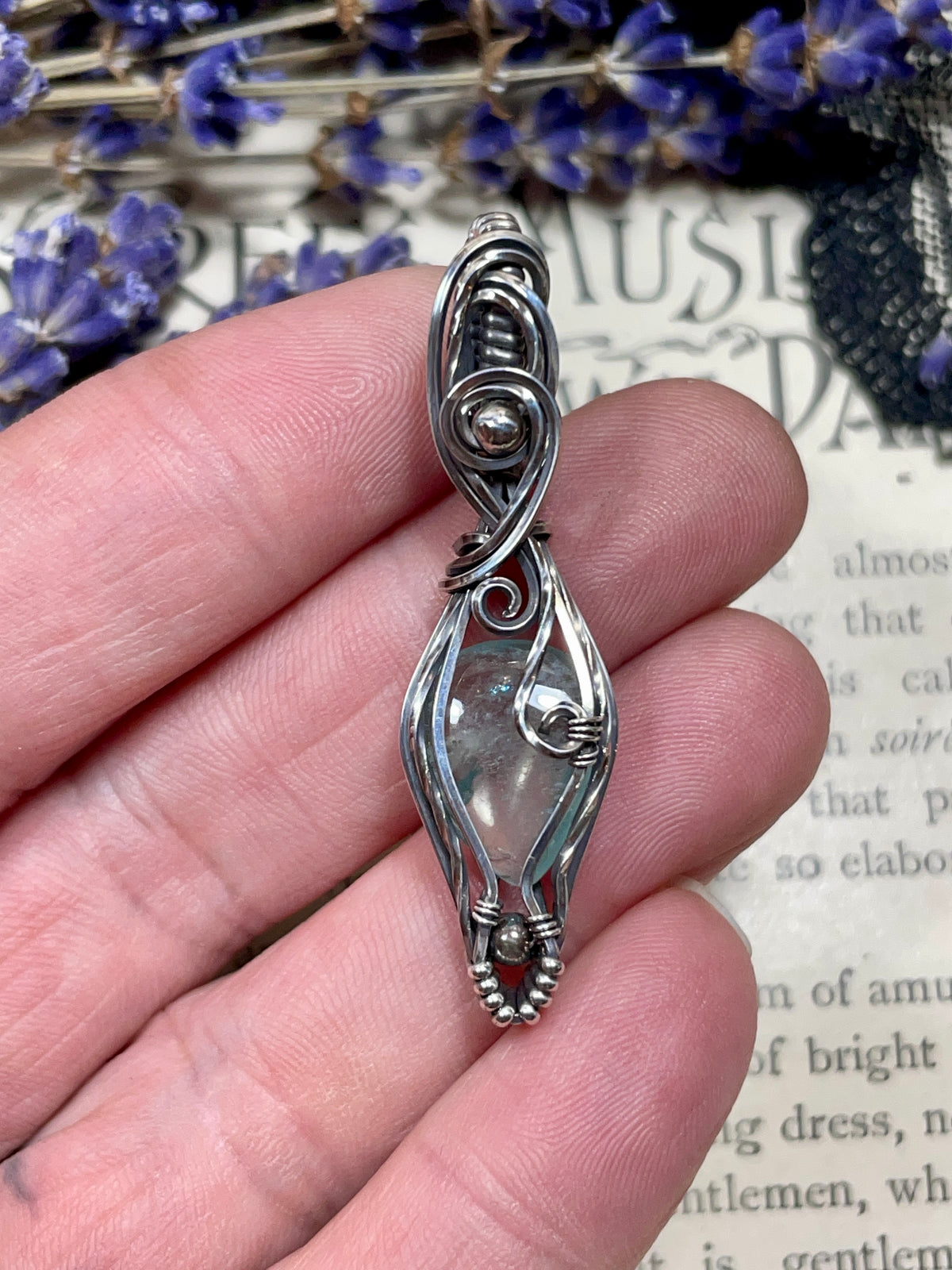 Aquamarine Pendant in Sterling Silver