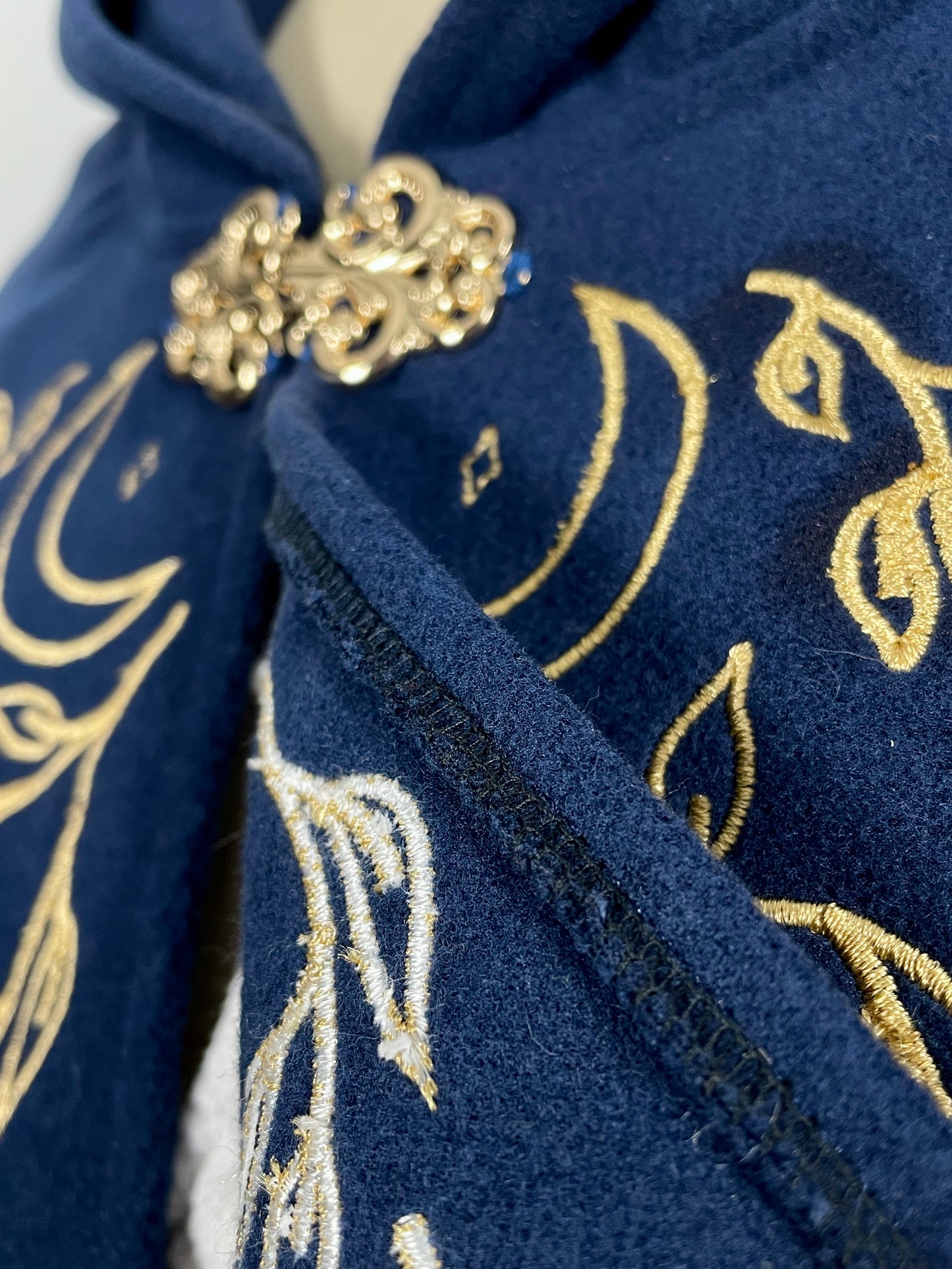 Celestial Blue Felted Capelet in Gold