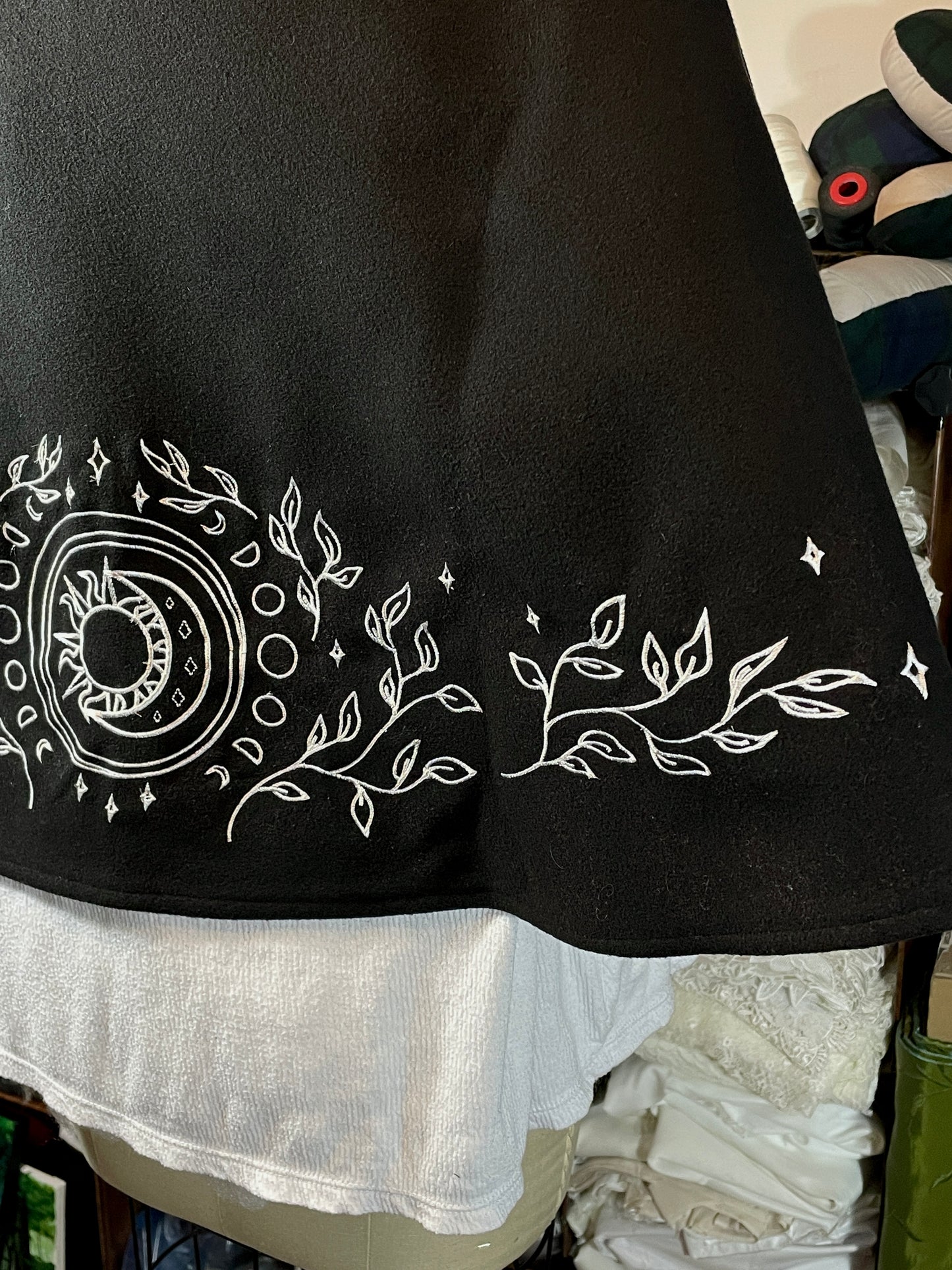 Celestial Black Felted Capelet in Silver