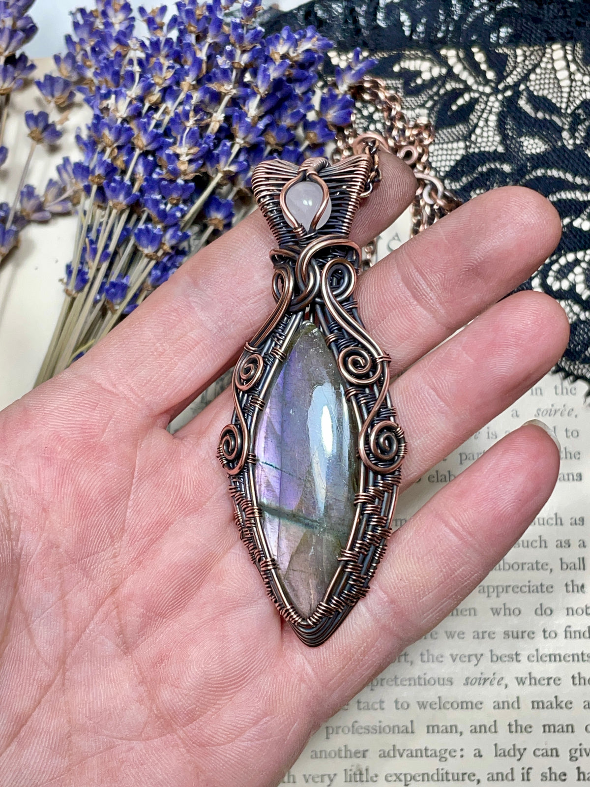 Labradorite Pendant in Copper