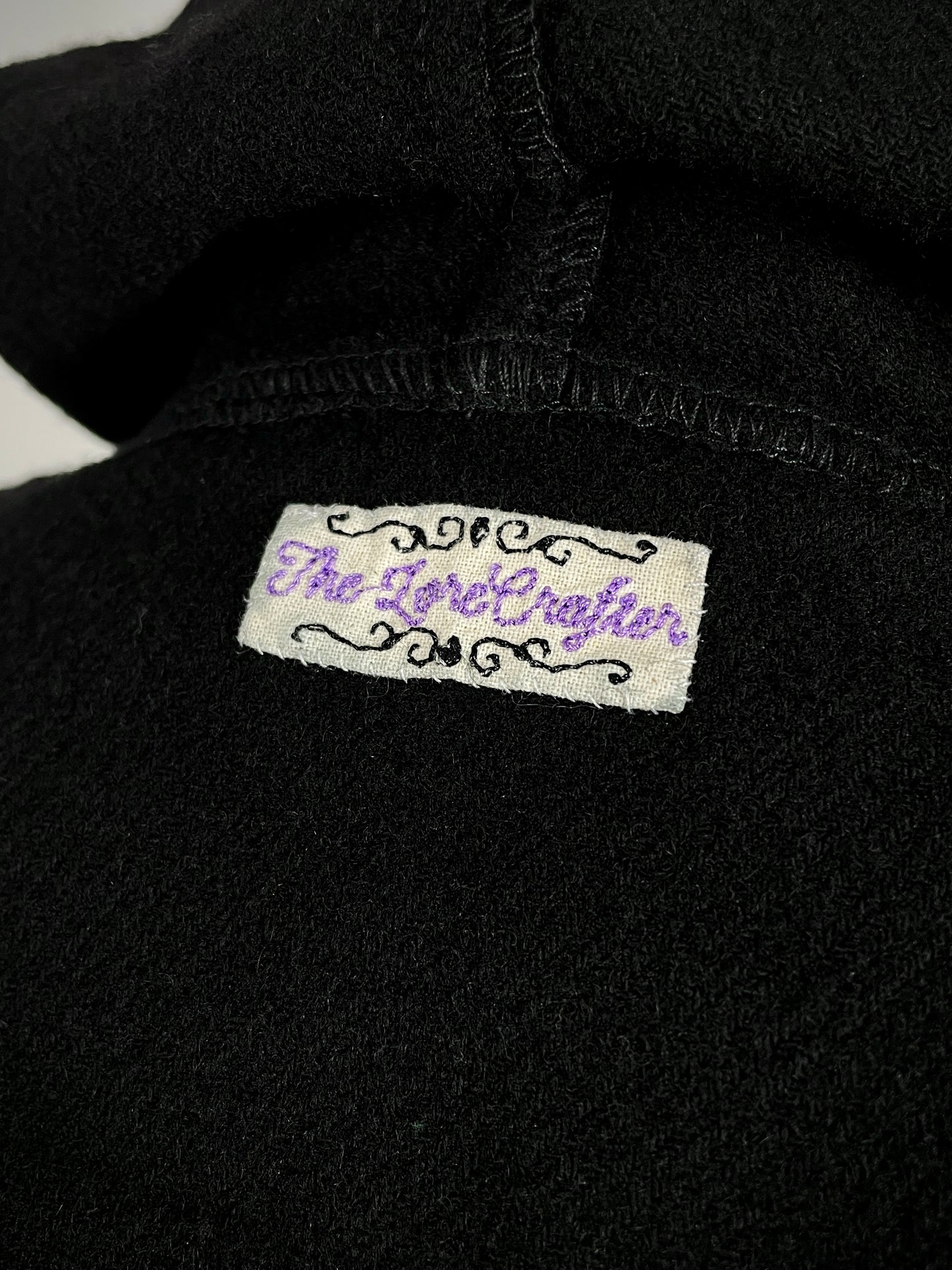 Celestial Black Wool Capelet in Silver