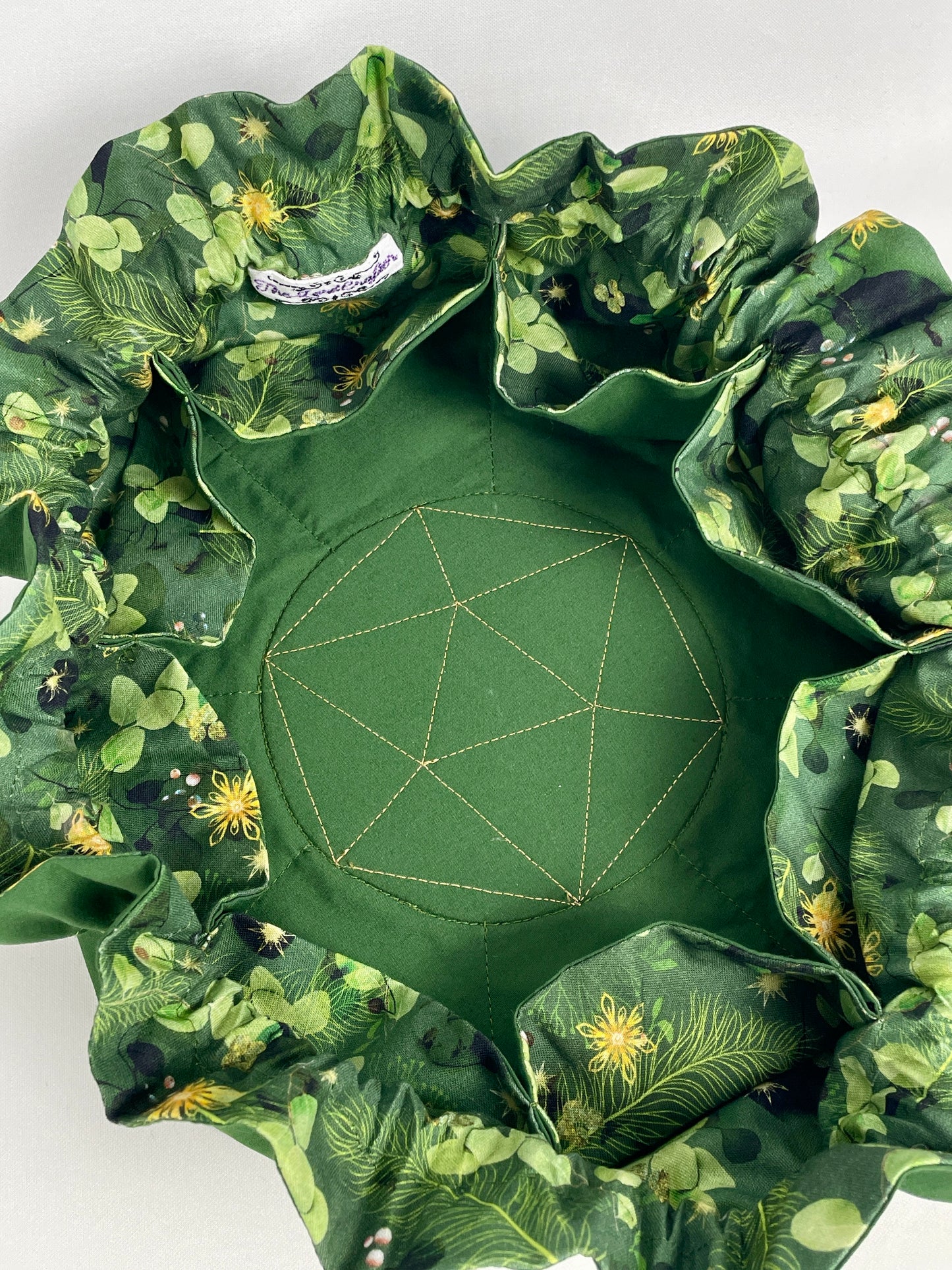 Forest Green Embroidered Dice Bag