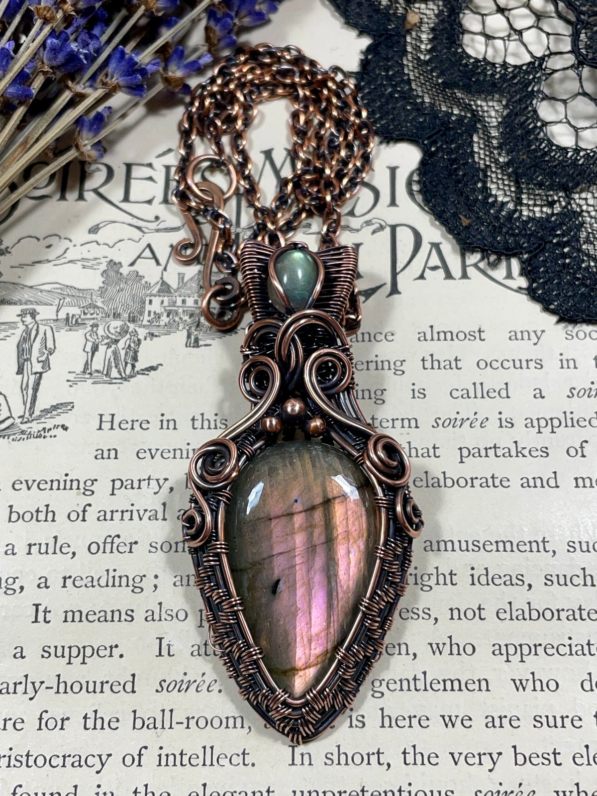 Labradorite Pendant in Copper