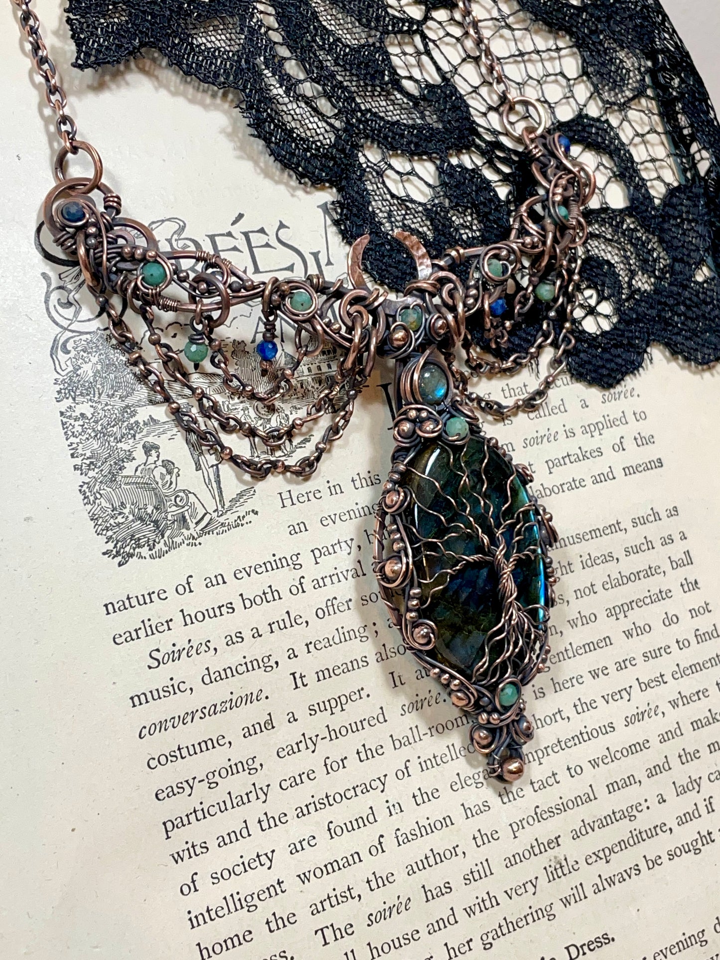 Labradorite Tree of Life Collar in Copper