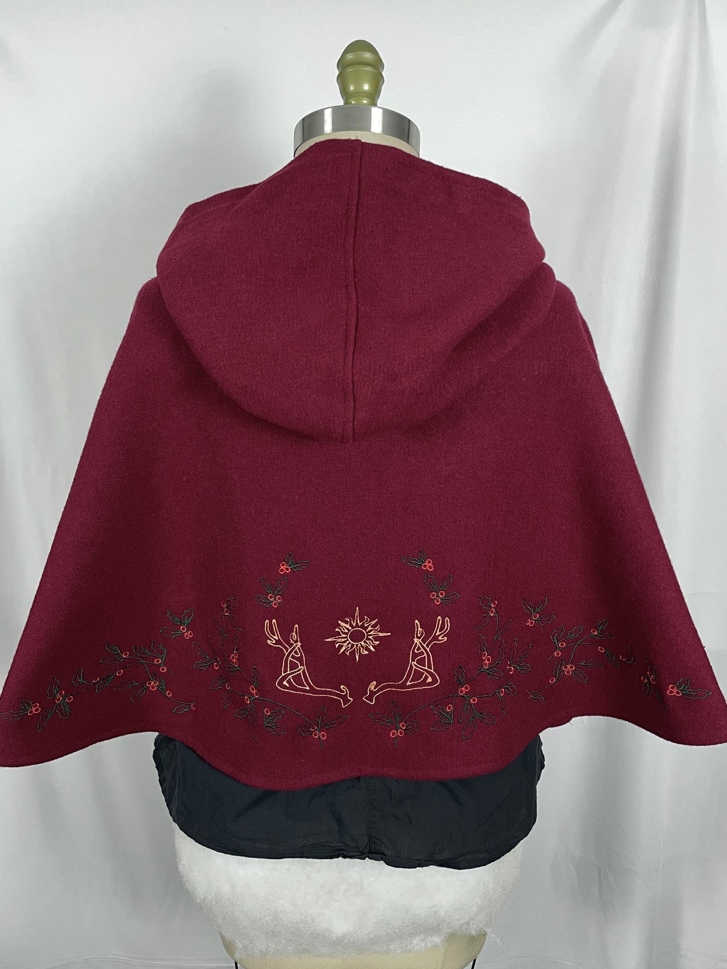 Holly King Red Wool Capelet