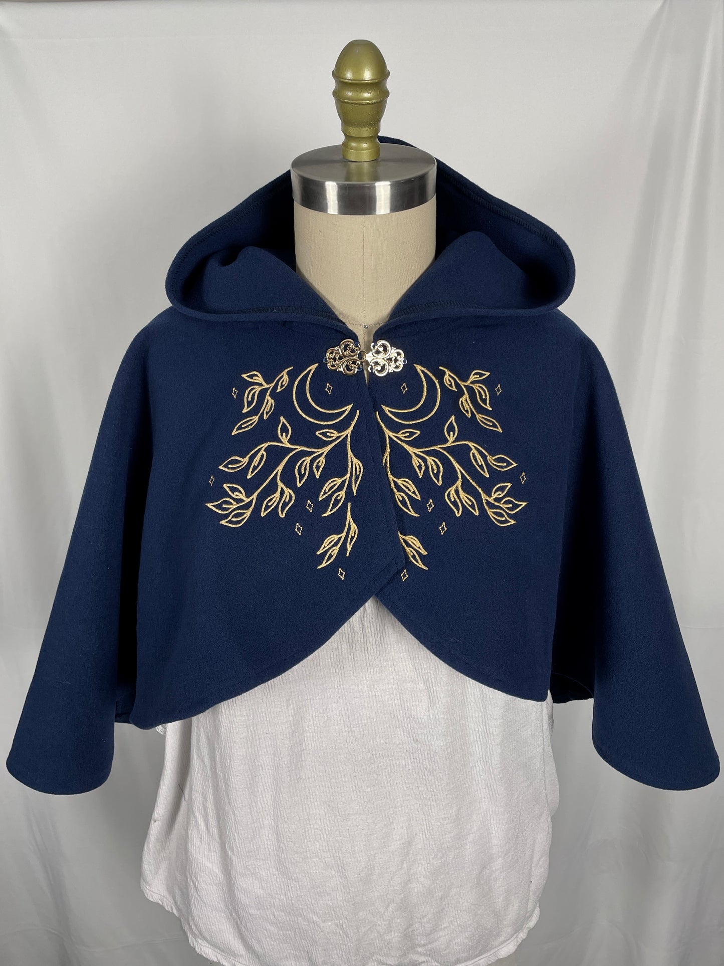 Celestial Blue Felted Capelet in Gold
