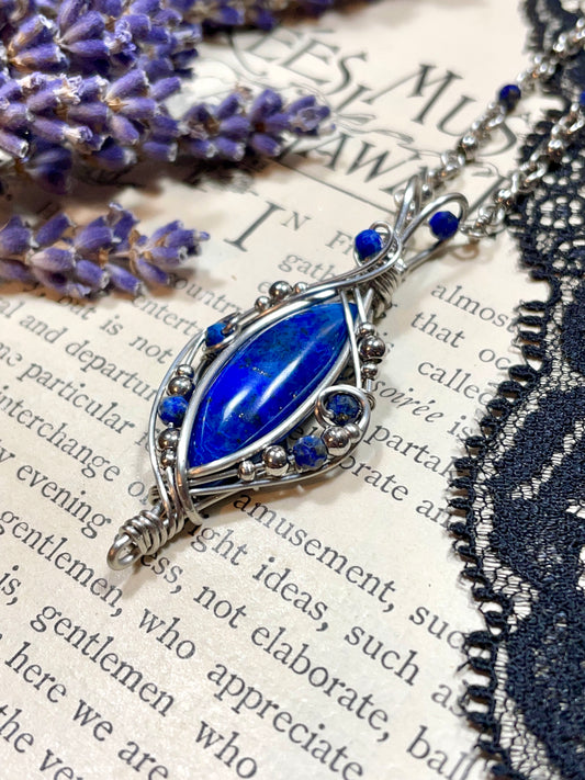 Lapis Lazuli Pendant in Stainless Steel