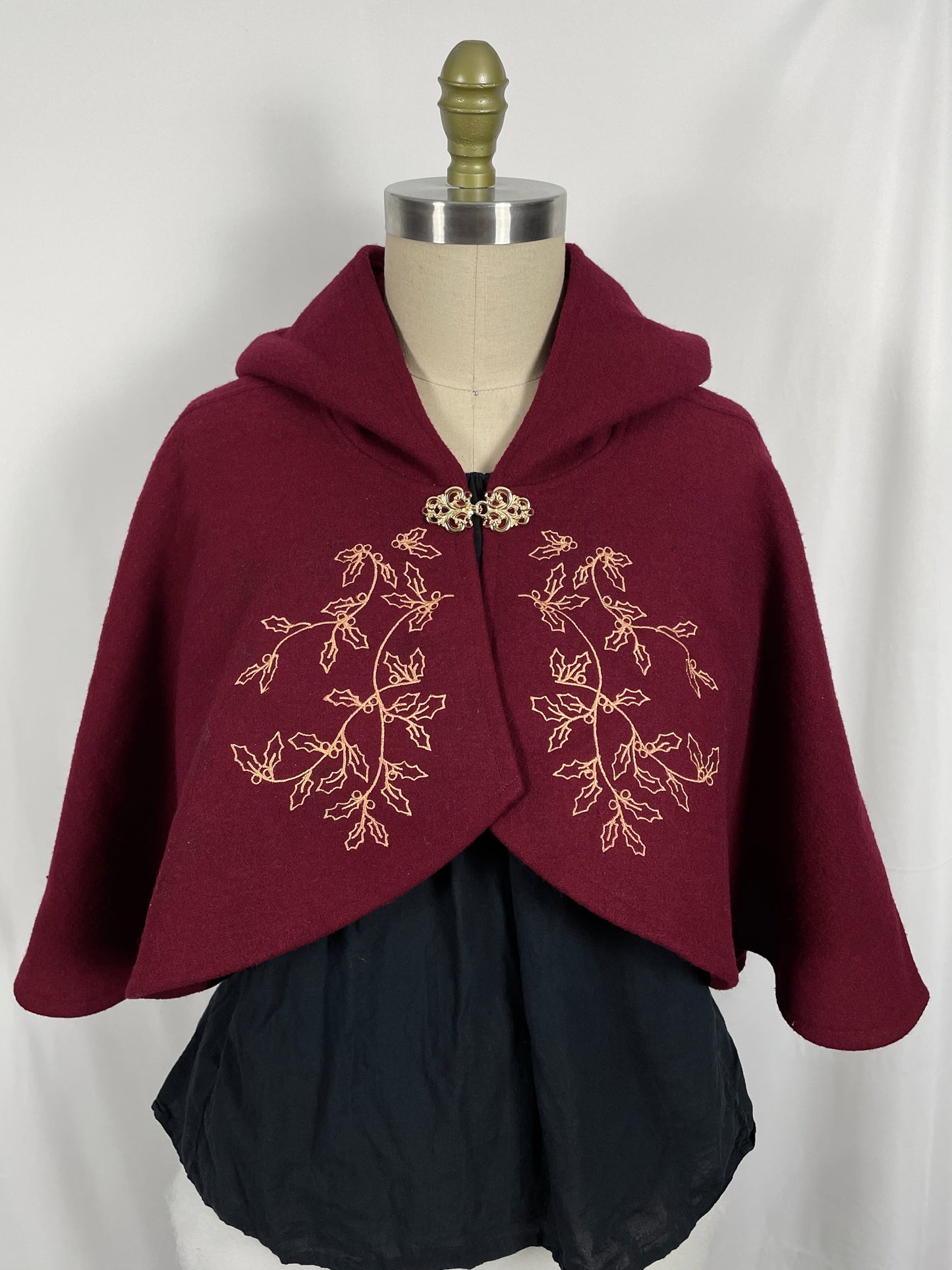 Holly King Red Wool Capelet