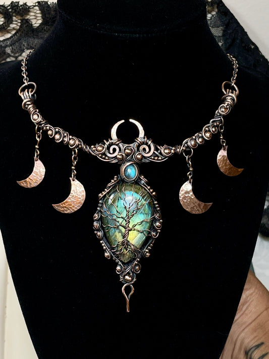 Labradorite Tree of Life Collar in Copper