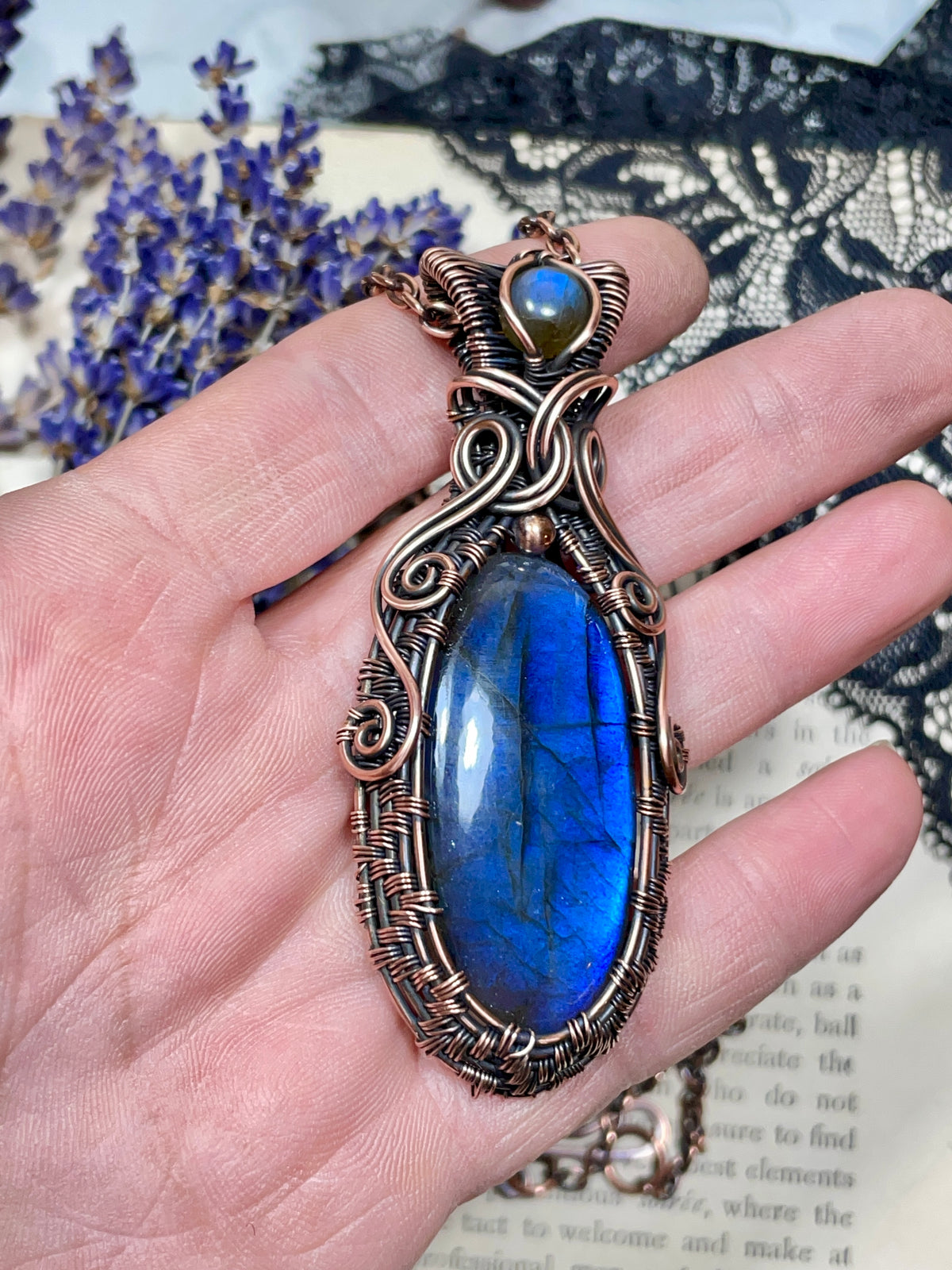 Labradorite Pendant in Copper